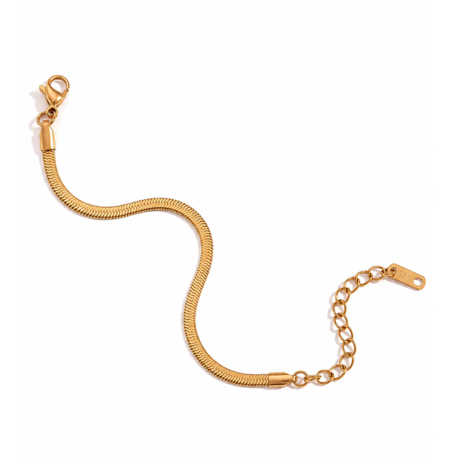 Herringbone Chain Bracelet Gold