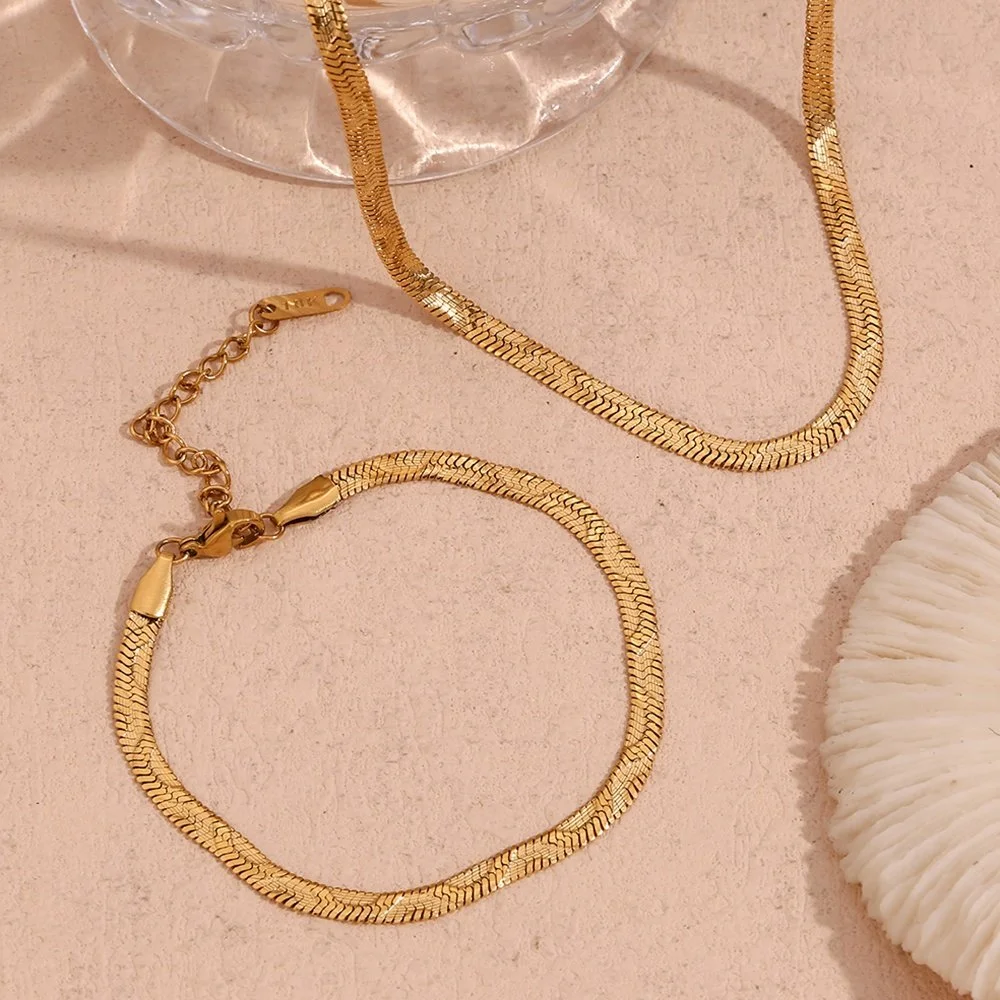 Wave Snake Chain Gift Set - Necklace and Bracelet (Copy)