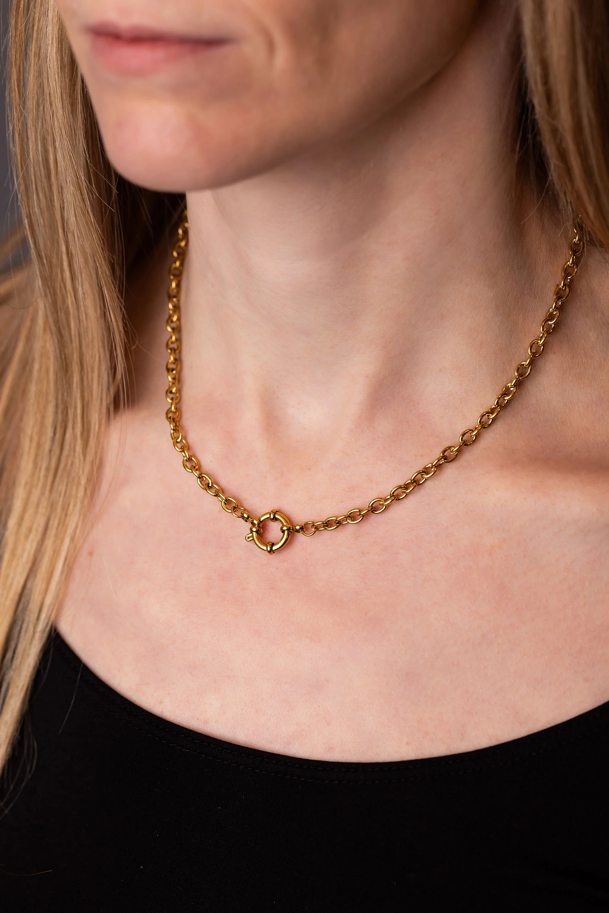 Chunky Link Necklace Gold