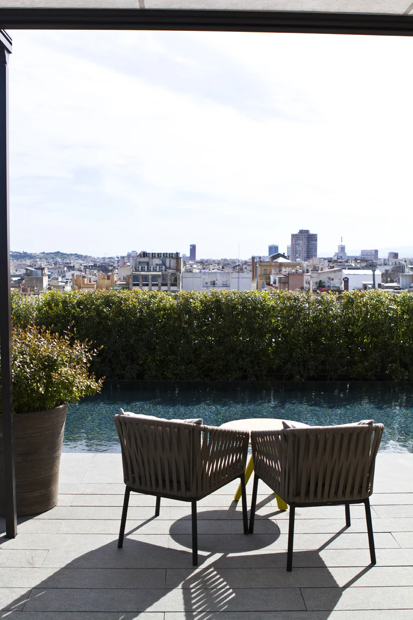 The pool on the rooftop of the hotel...an oasis of calm in a pretty busy city