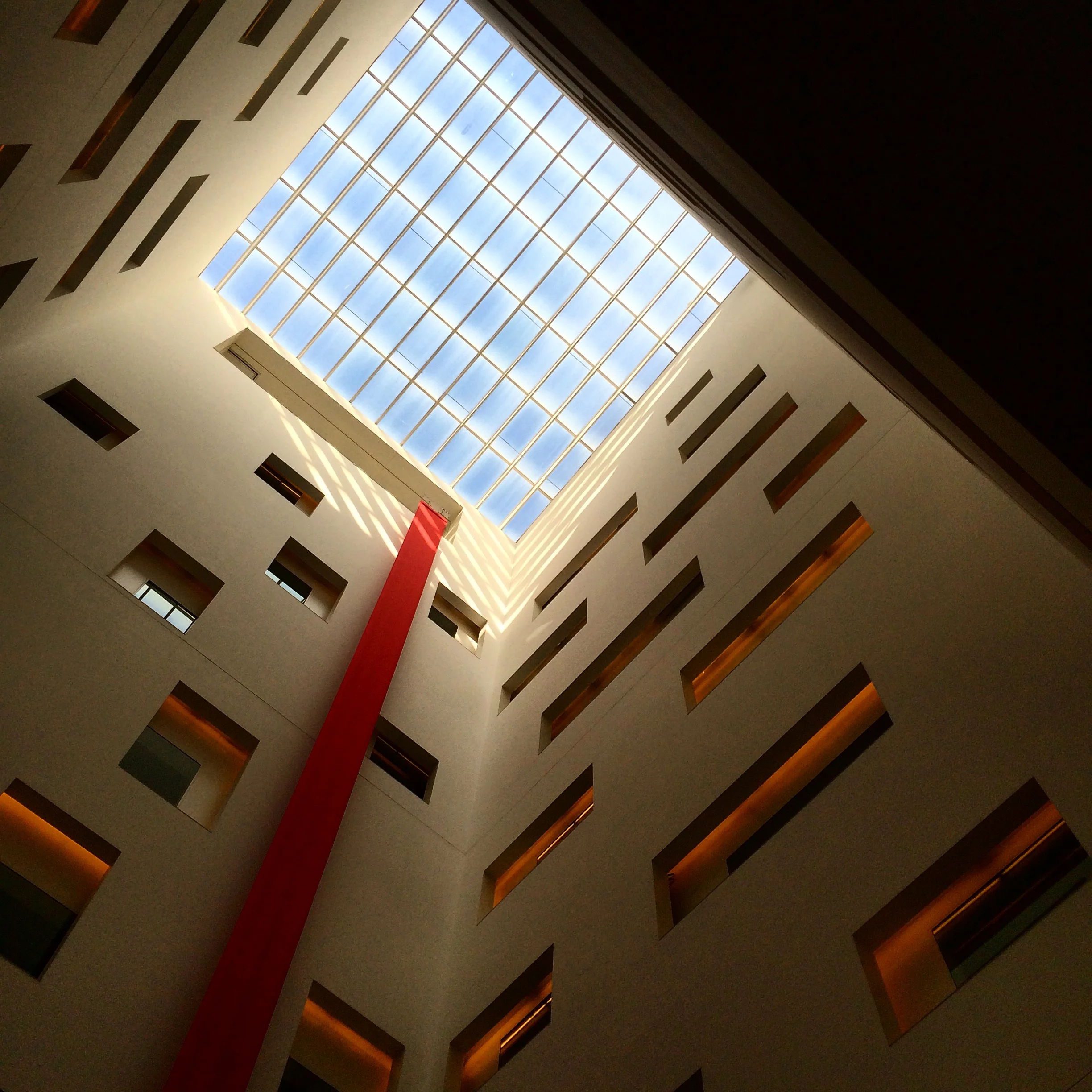 the atrium of the hotel