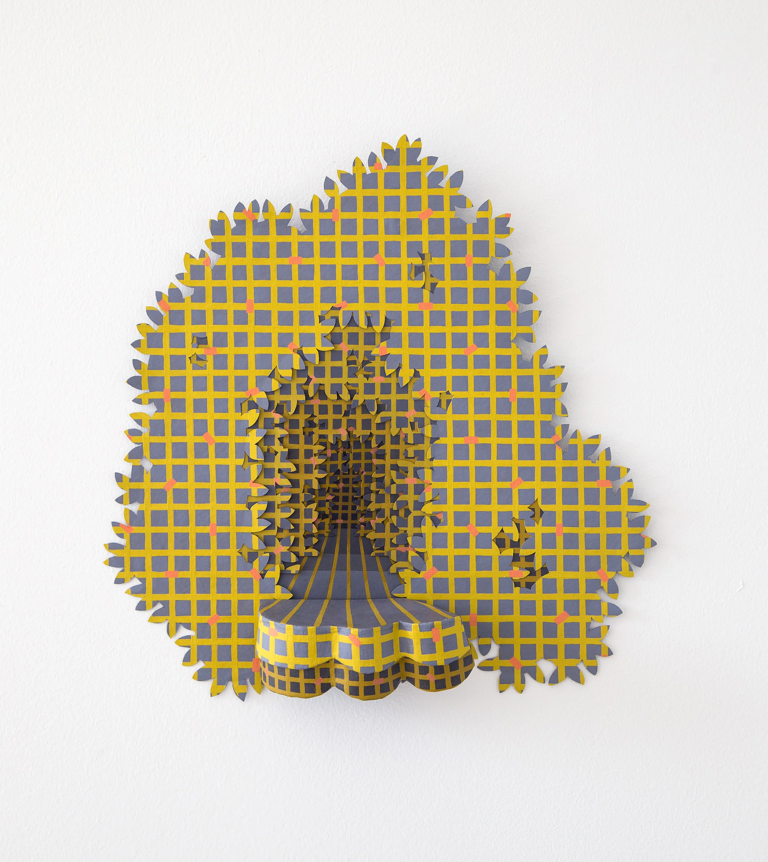 Lattice Supertemporal Gouache, tyvek, and paper mache; 19 x 19.5 x 4 inches; 2017
