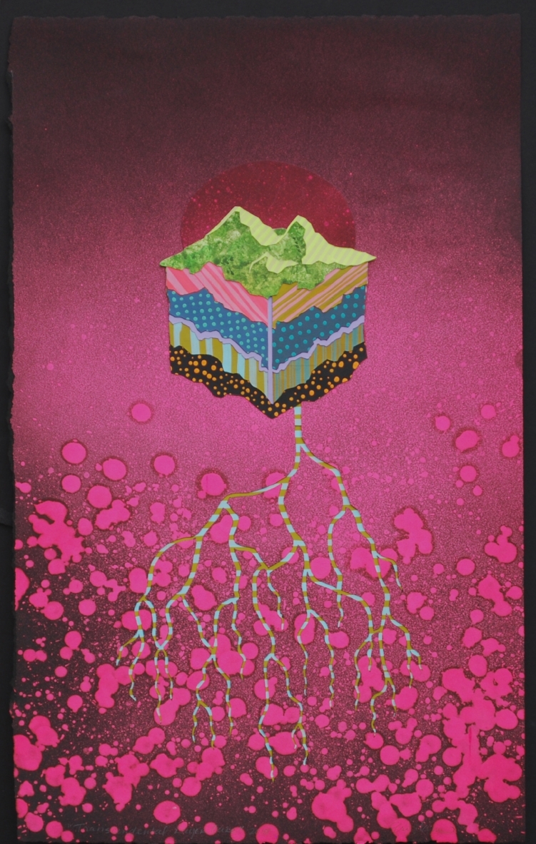 Transcendental Layer Cake Gouache on paper, hand-cut and collaged; 17.5 x 25 inches; 2015