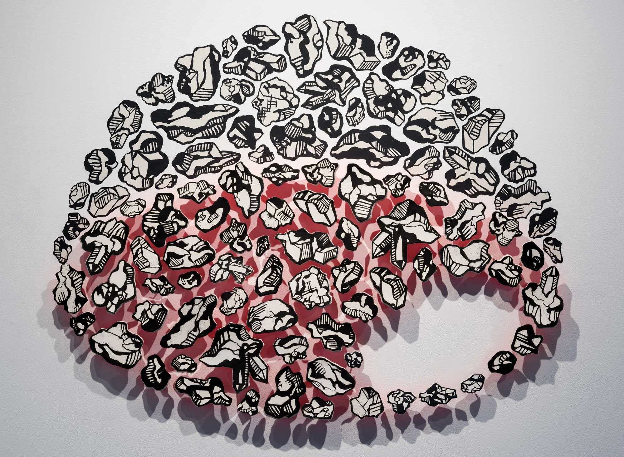"The Life of The Moon May Be Inside": Ceramic and painted muslin installation 