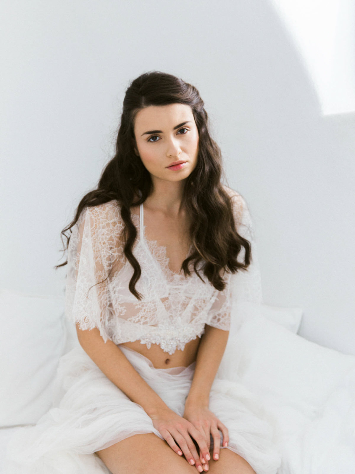 Organic Bridal Boudoir Inspiration in Santorini Greece