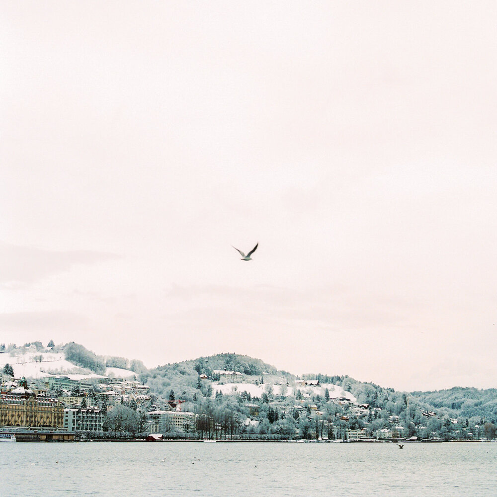 Lucerne Switzerland covered in snow