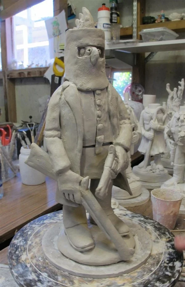 Ned Kelly in the workshop - by Chuck Joseph.