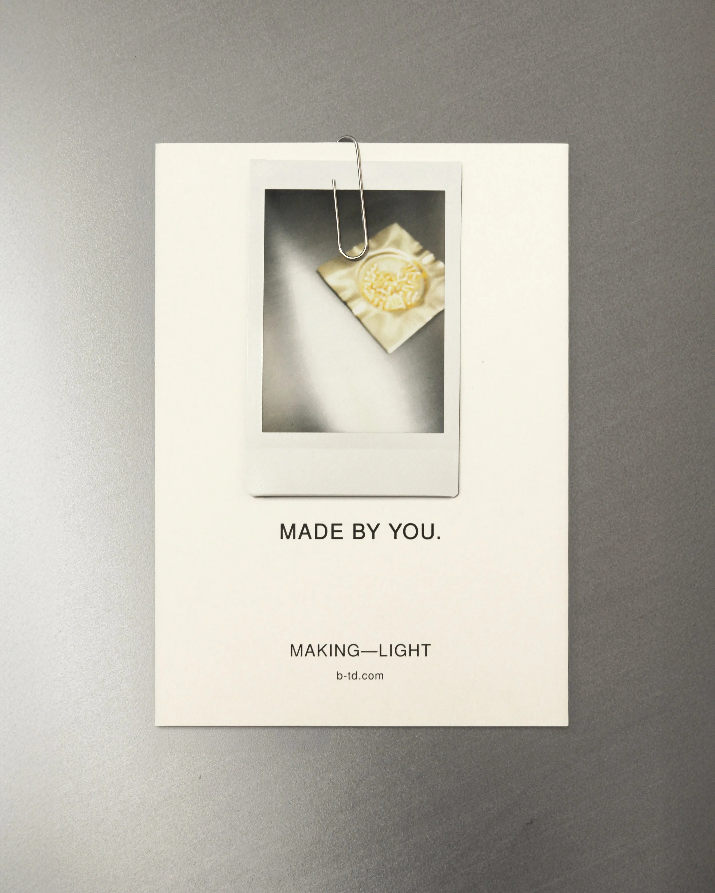 MADE BY YOU | Melbourne Design Week 2026

A final touch

Each workshop participant will take their piece home alongside a &lsquo;Made by You&rsquo; card.

The card records the material and process behind each object, and is completed by the person wh