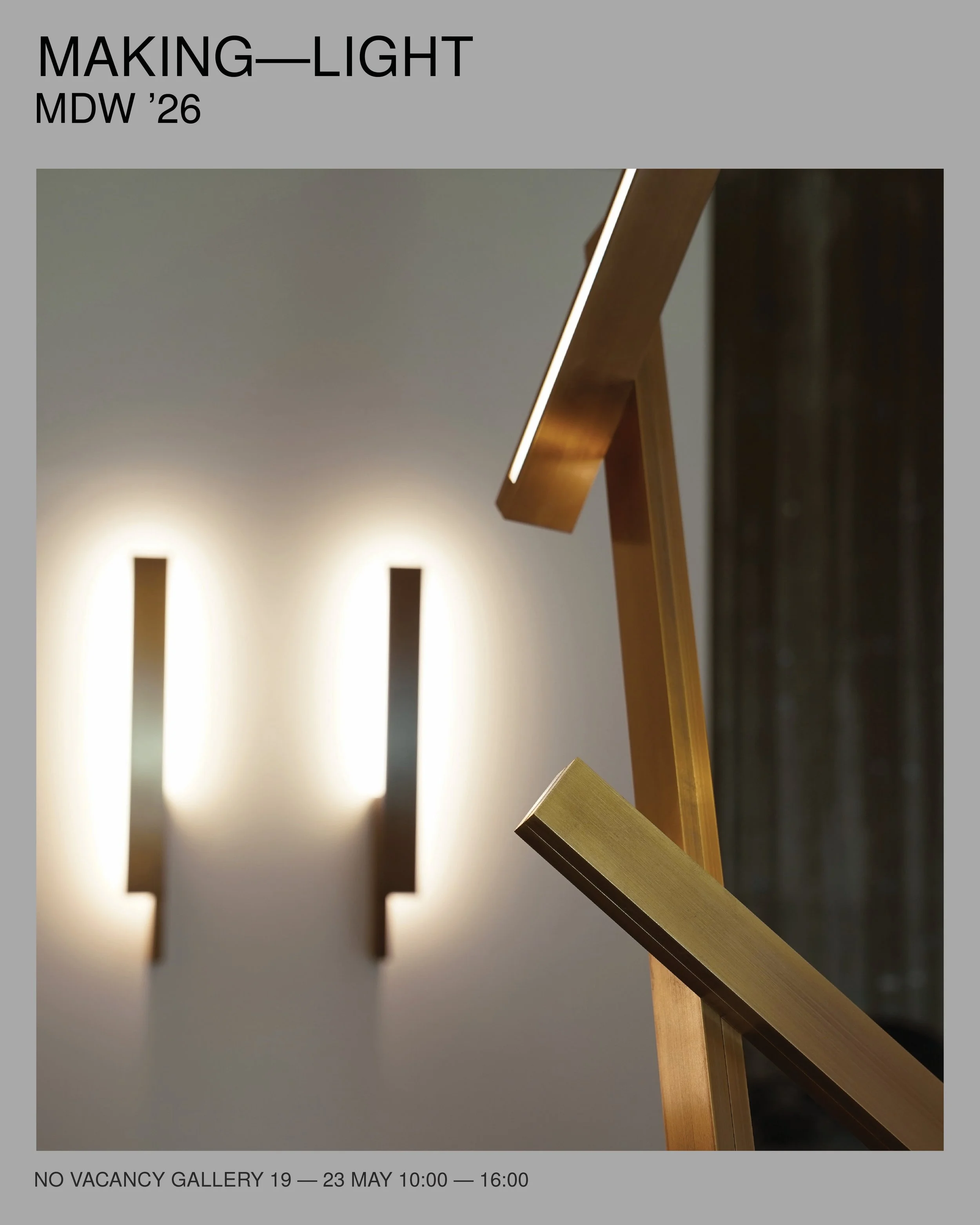 MAKING LIGHT | Melbourne Design Week 2026

B-TD&rsquo;s new lighting works are presented publicly for the first time at No Vacancy Gallery as part of Melbourne Design Week 2026.

Designed and built in our Broadmeadows studio, the works are shown alon