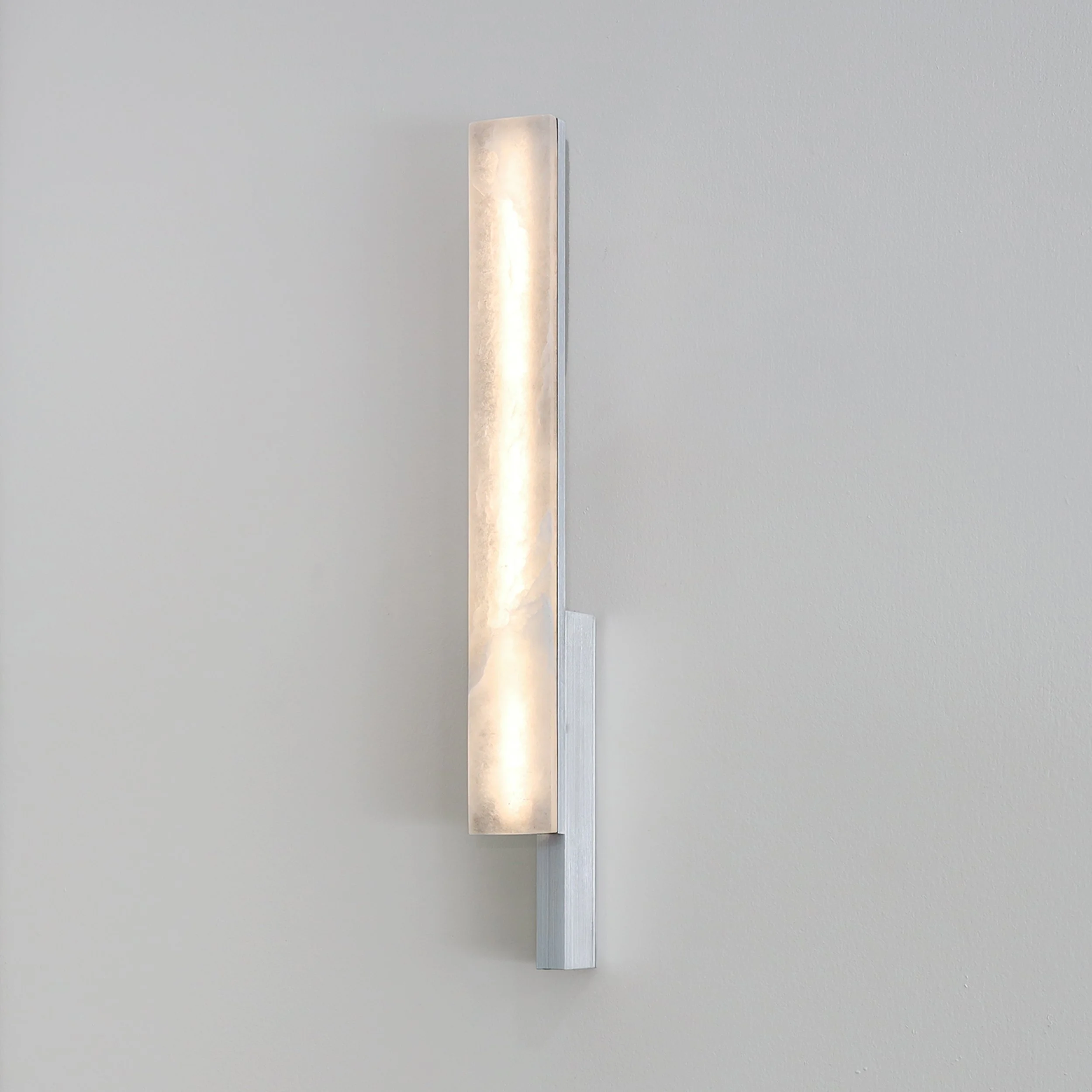 Bloc Wall Sconce — Alabaster + Brushed Aluminium