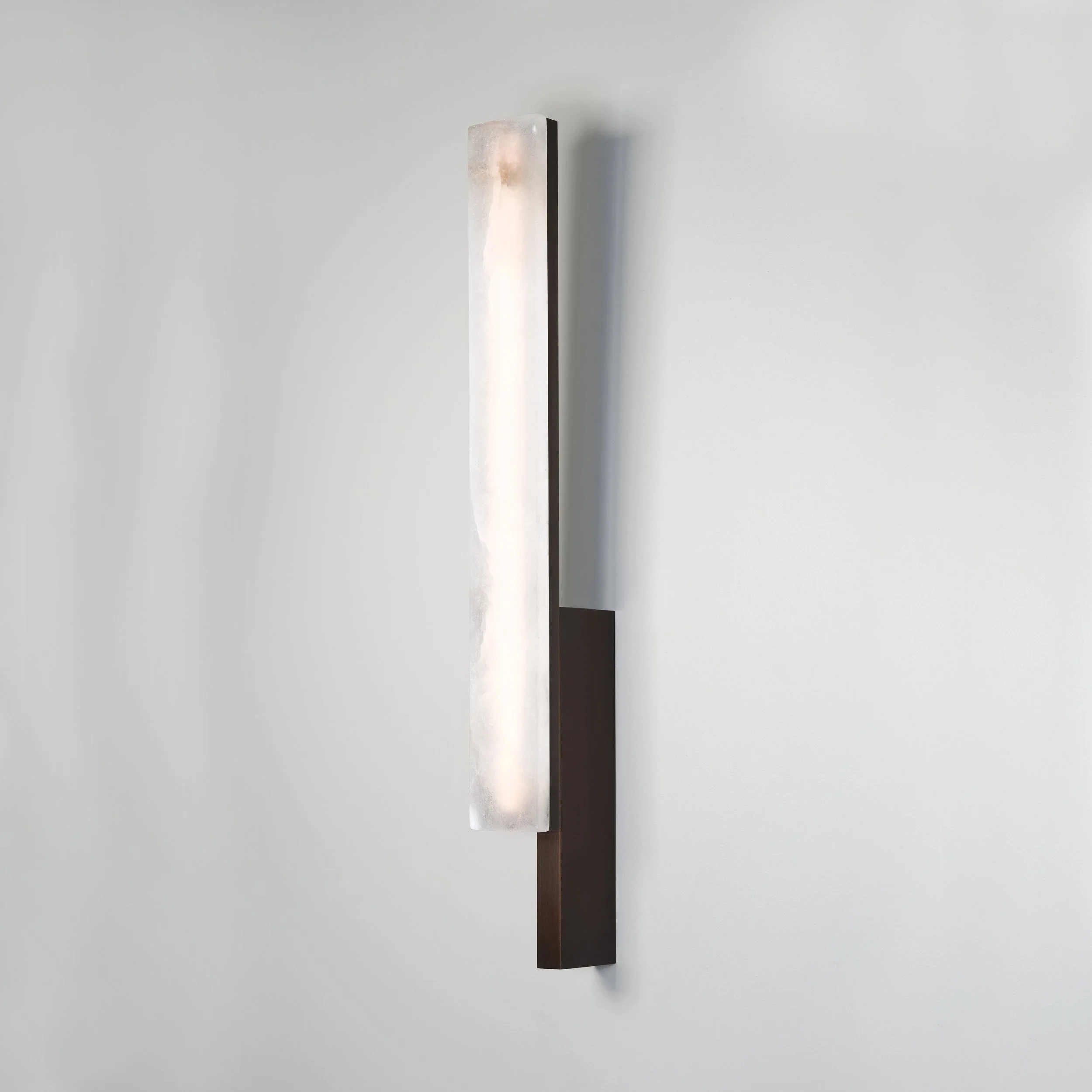 Bloc Wall Sconce — Alabaster + Blackened Brass