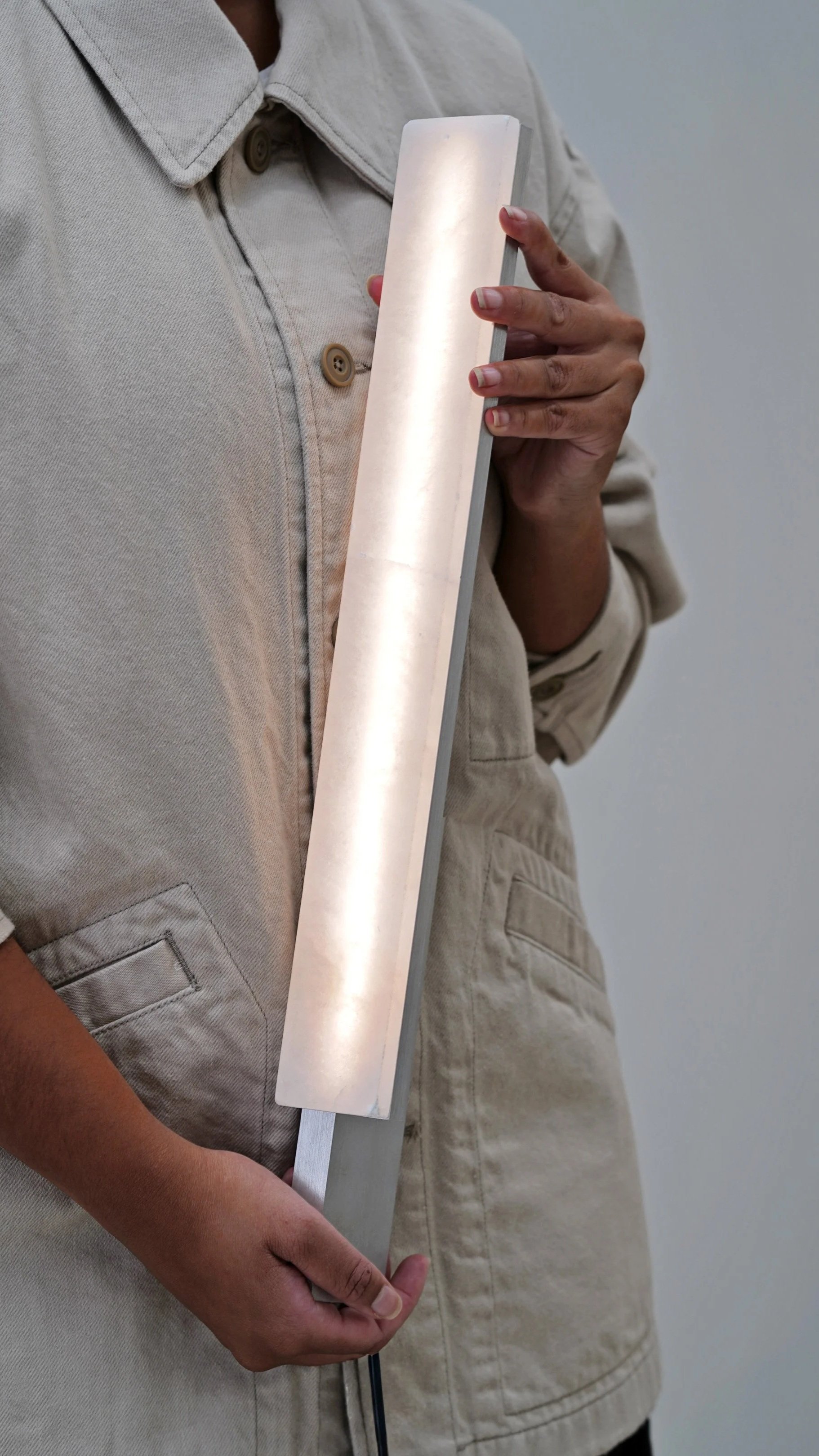 Bloc Wall Sconce — Brushed Aluminium + Alabaster (Copy)
