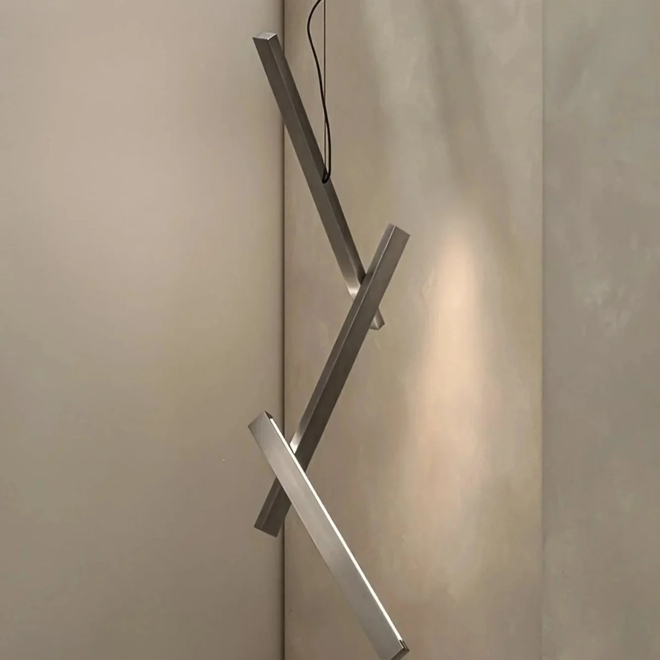 Bloc Pendant Vertical—Brushed Aluminium
