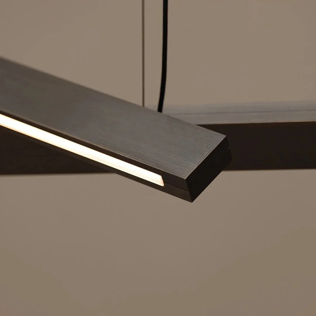 Bloc Pendant Vertical—Blackened Brass