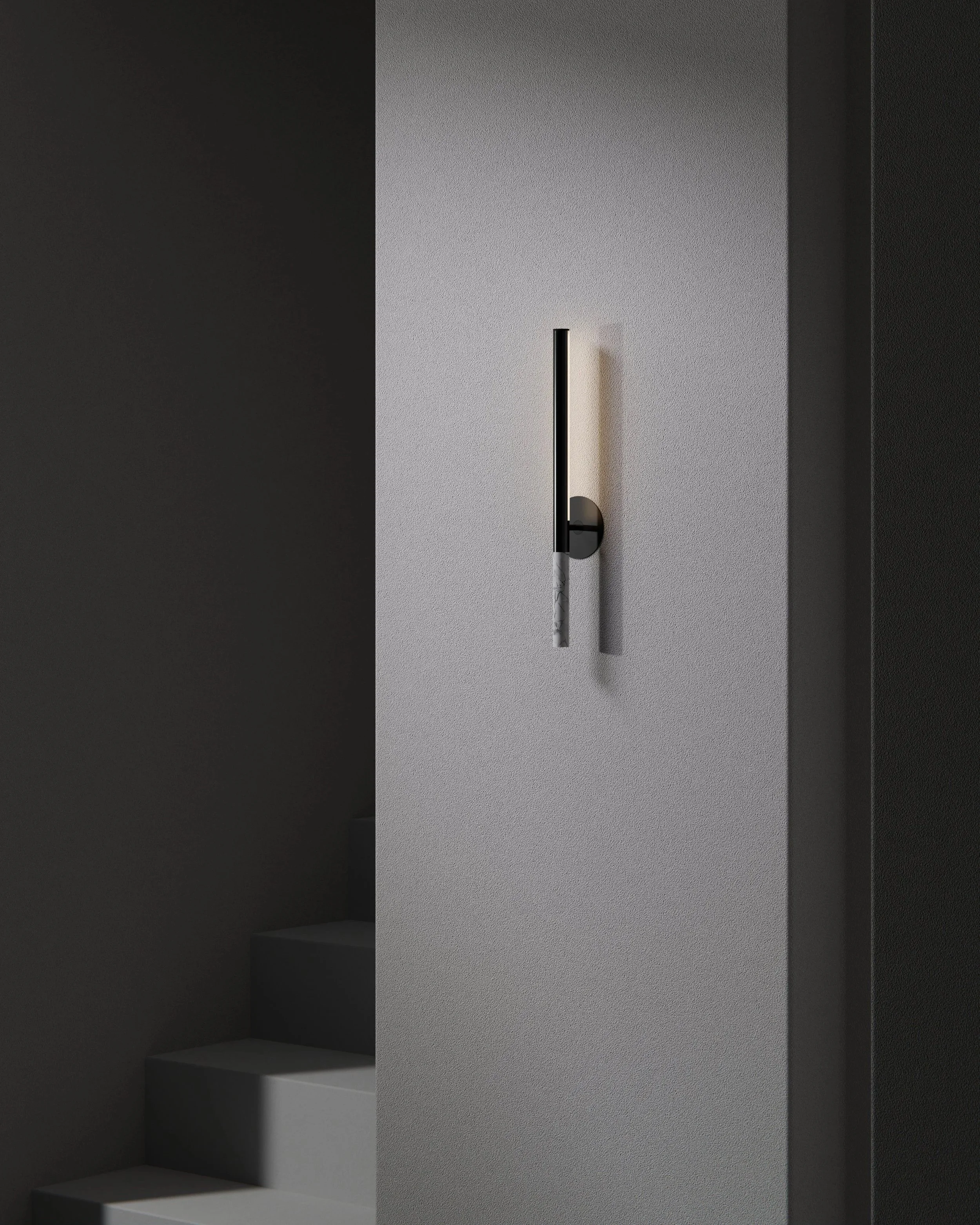 BRUSHED BLACK ANODISED + ARABESCATO WHITE