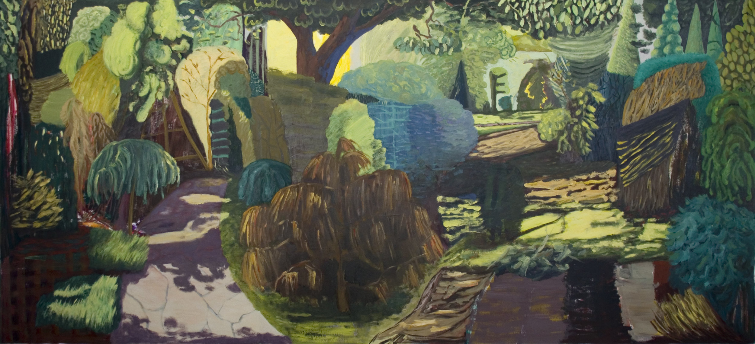 Garten, Öl auf Leinwand, 170 x 390 cm, 2016