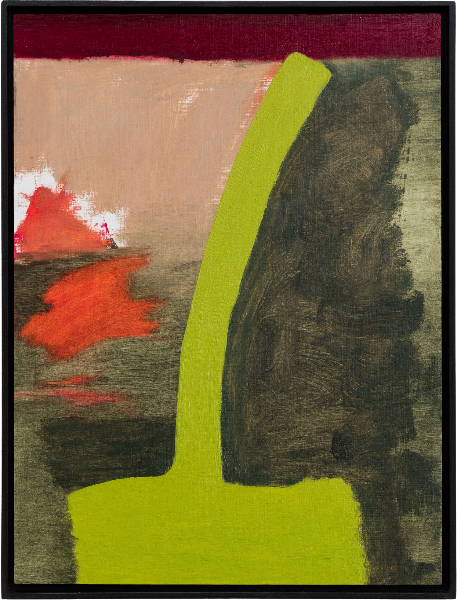 Ohne Titel, Öl auf Papier auf MDF in Künstlerrahmen, 39,8 x 29,7 cm, 2019