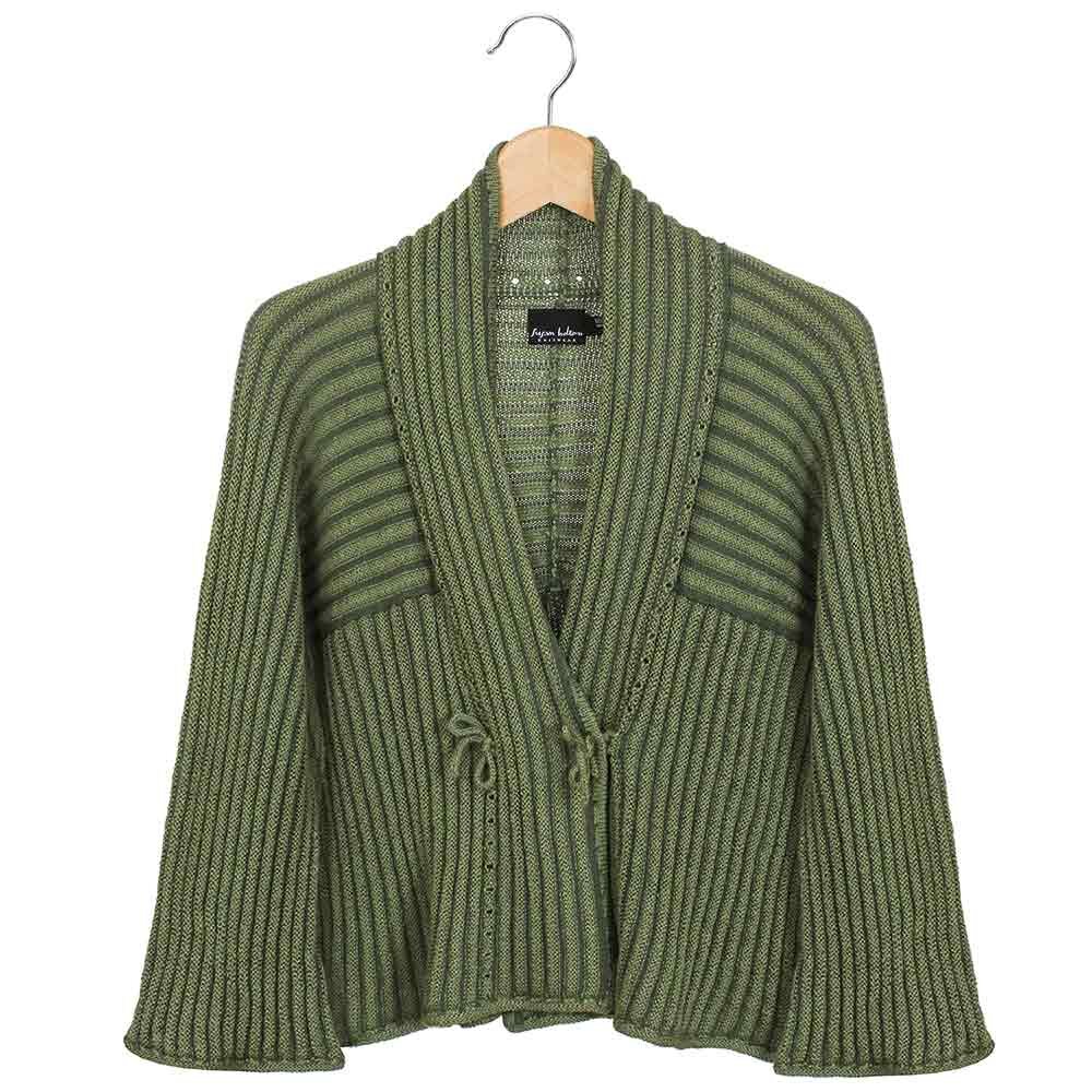 Soft cotton ridge and furrow kimono cardigan or kimono jacket with a ...