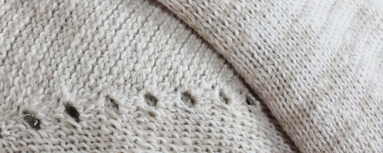 Vegan friendly knit texture in ecru