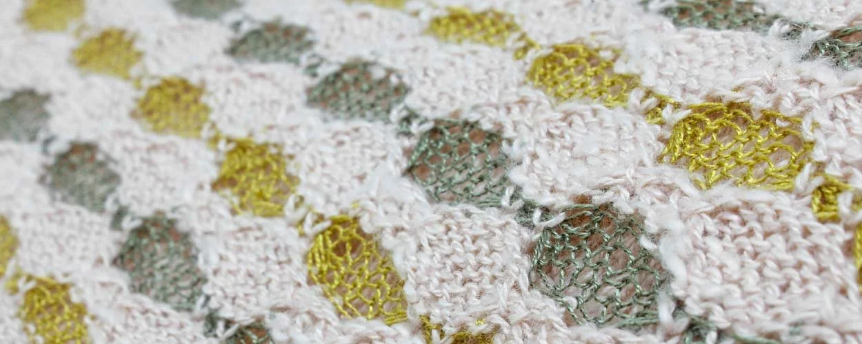 Vegan friendly knitwear in ecru, gold and olive