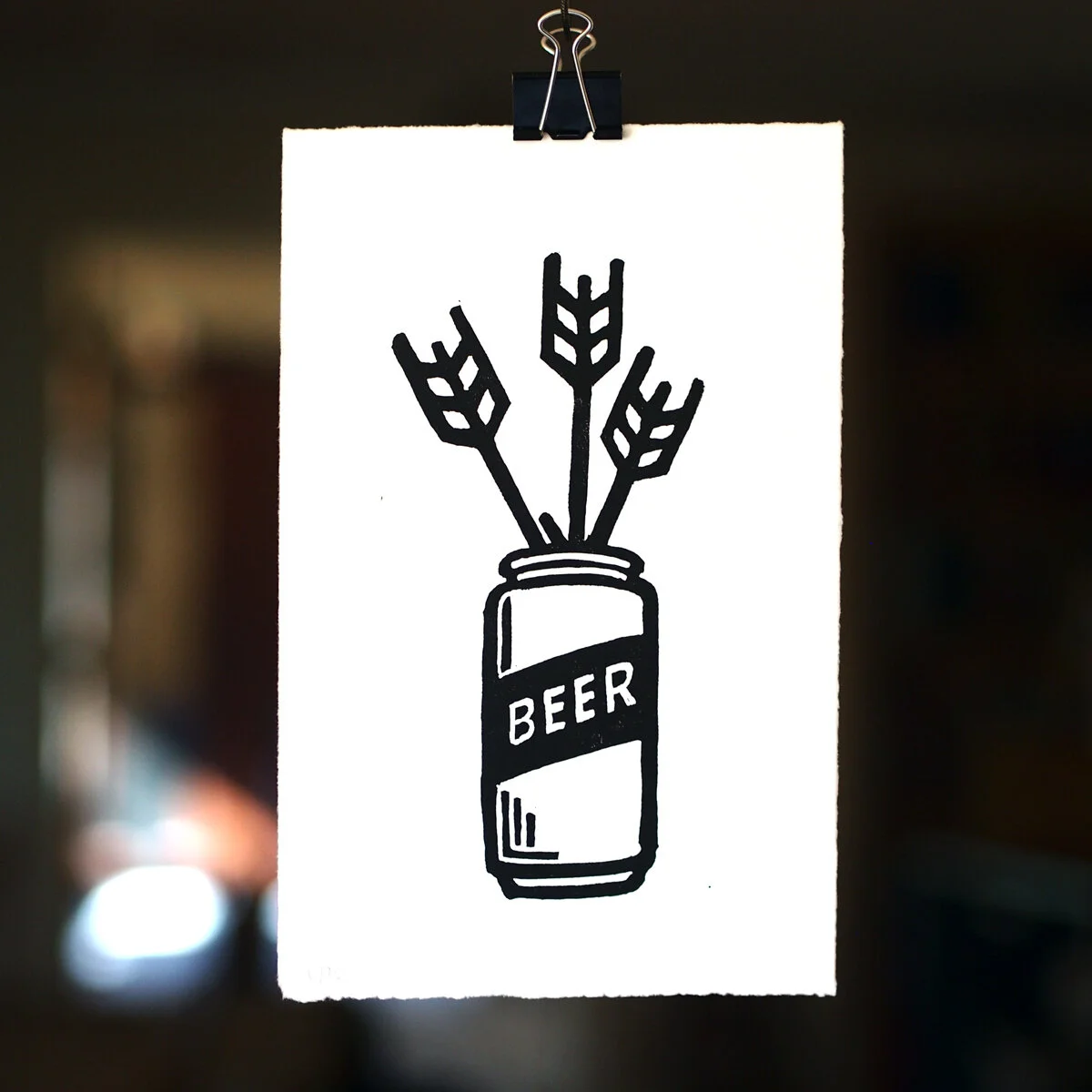 A Beautiful Brewque Linocut Print