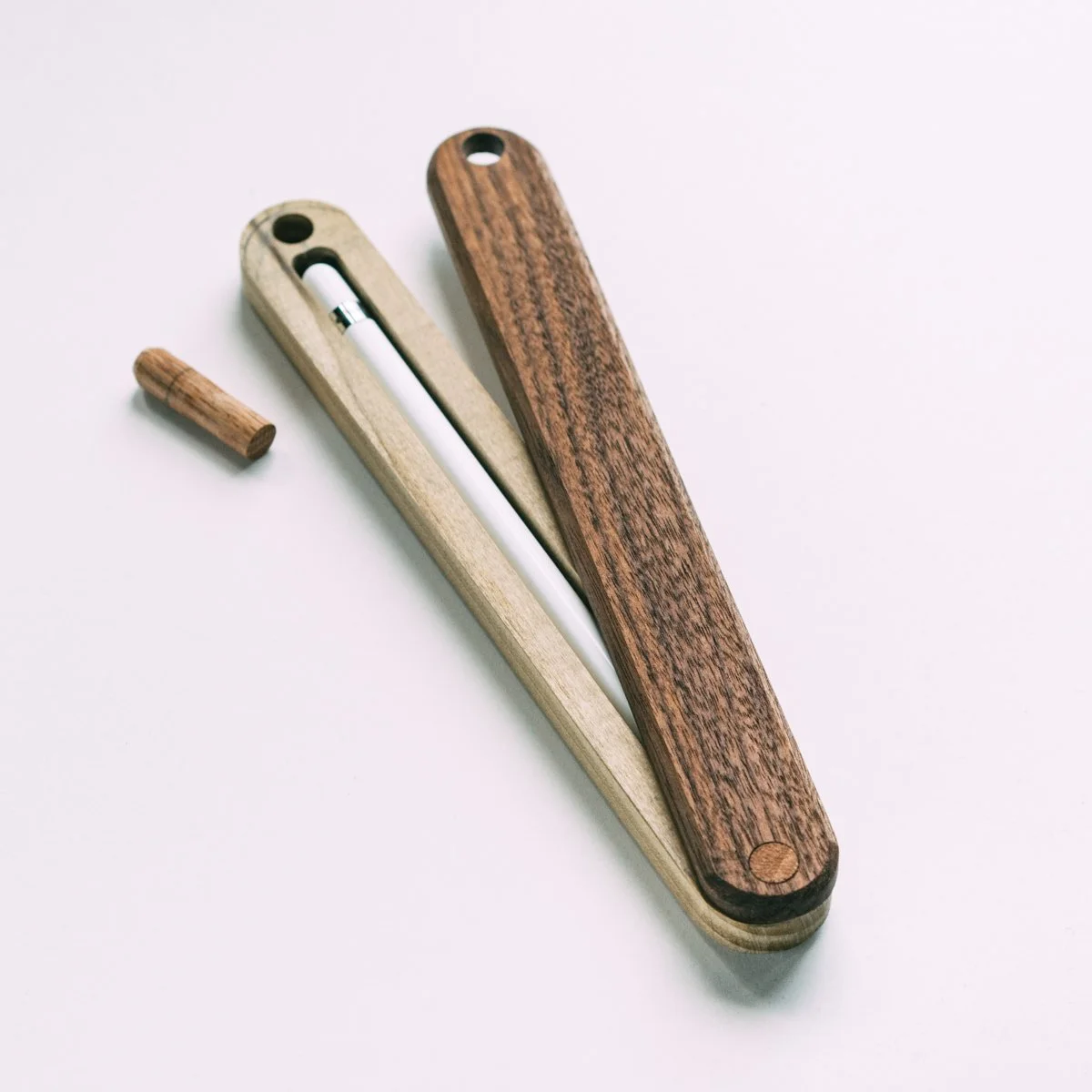 Wooden Apple Pencil Travel Case