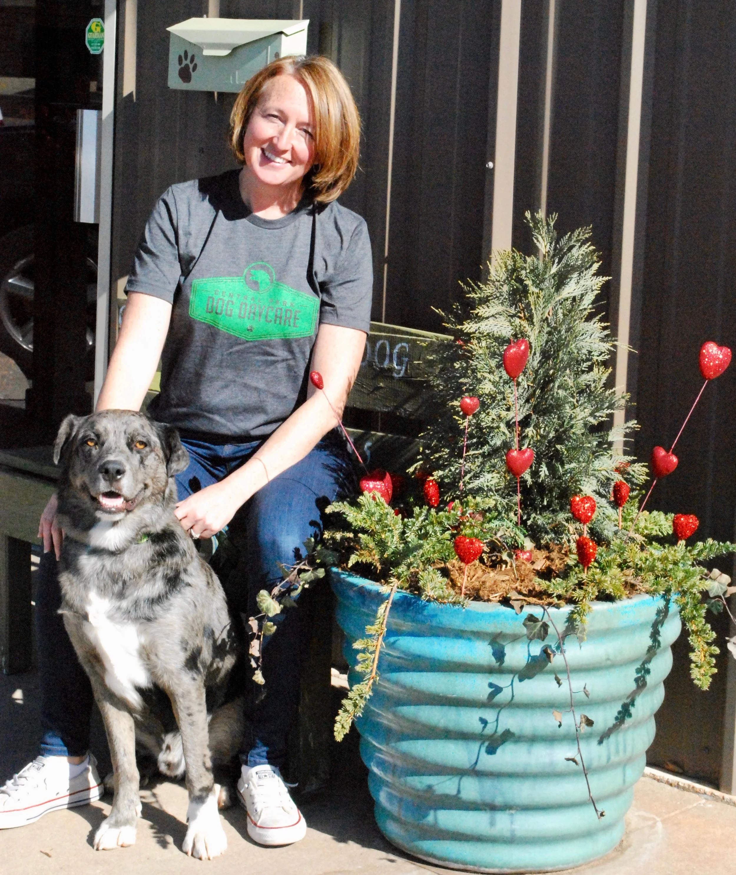 Curb Appeal Shout Out! We've been helping April Campbell, Owner of Central Park Dog Daycare, with her outdoor pots for over three years. We are delighted that April contacted us for help and are so thankful to be able to fulfill a need in the community. We love helping with the curb appeal for Central Park Dog Daycare (plus we get to play with the cute dogs as they go in and out of daycare - big bonus!). We really appreciate April's comments below. "For a few years we tried to keep our pots planted and fresh. We quickly found that we couldn't keep them rotated for each season and we often chose the wrong types of plants and flowers which of course resulted in dead/ugly plants! We finally just gave up and left the pots empty year round. I saw a Facebook post about Adorn and I knew this was exactly what our front entrance needed! Elizabeth has been so kind and helpful! She has kept our pots looking AMAZING year round. We constantly get compliments from our clients about how great our flowers look." We highly recommend Central Park Dog Daycare for your pups! April and her team take great care of the dogs who spend the day there (and their people). They have really cute dog leashes and collars too. They are located at 5720 N. Classen Boulevard in OKC. Do your dogs a favor and check it out!