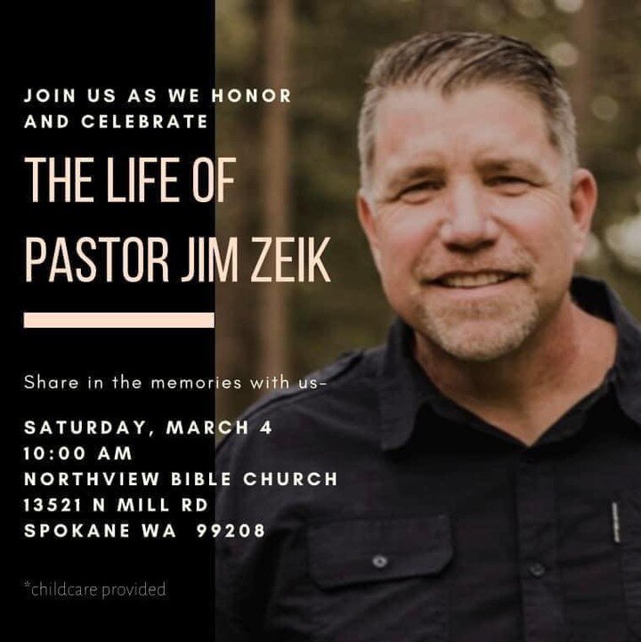 Please keep the family of Jim Zeik in your prayers. Jim was diagnosed with cancer just a couple of weeks ago and passed away early Saturday morning. Jim pastored Liberty Baptist Church in Spokane, WA.