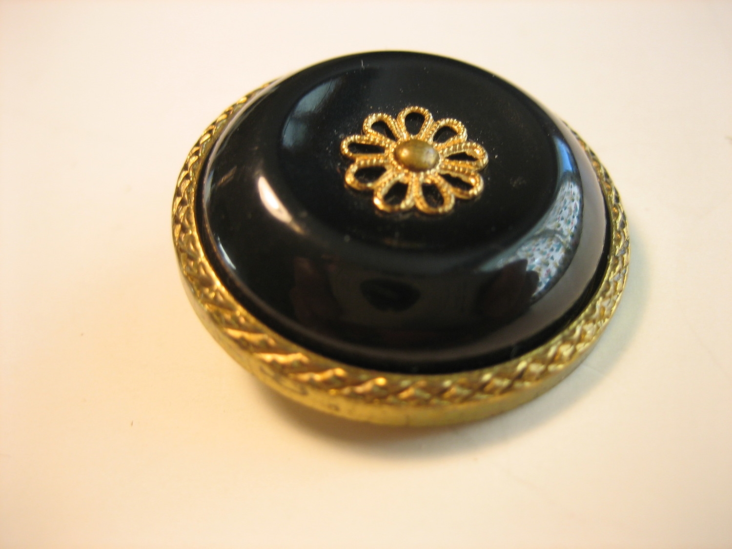 Gold and Black Metal Buttons — 183 Vintage Buttons