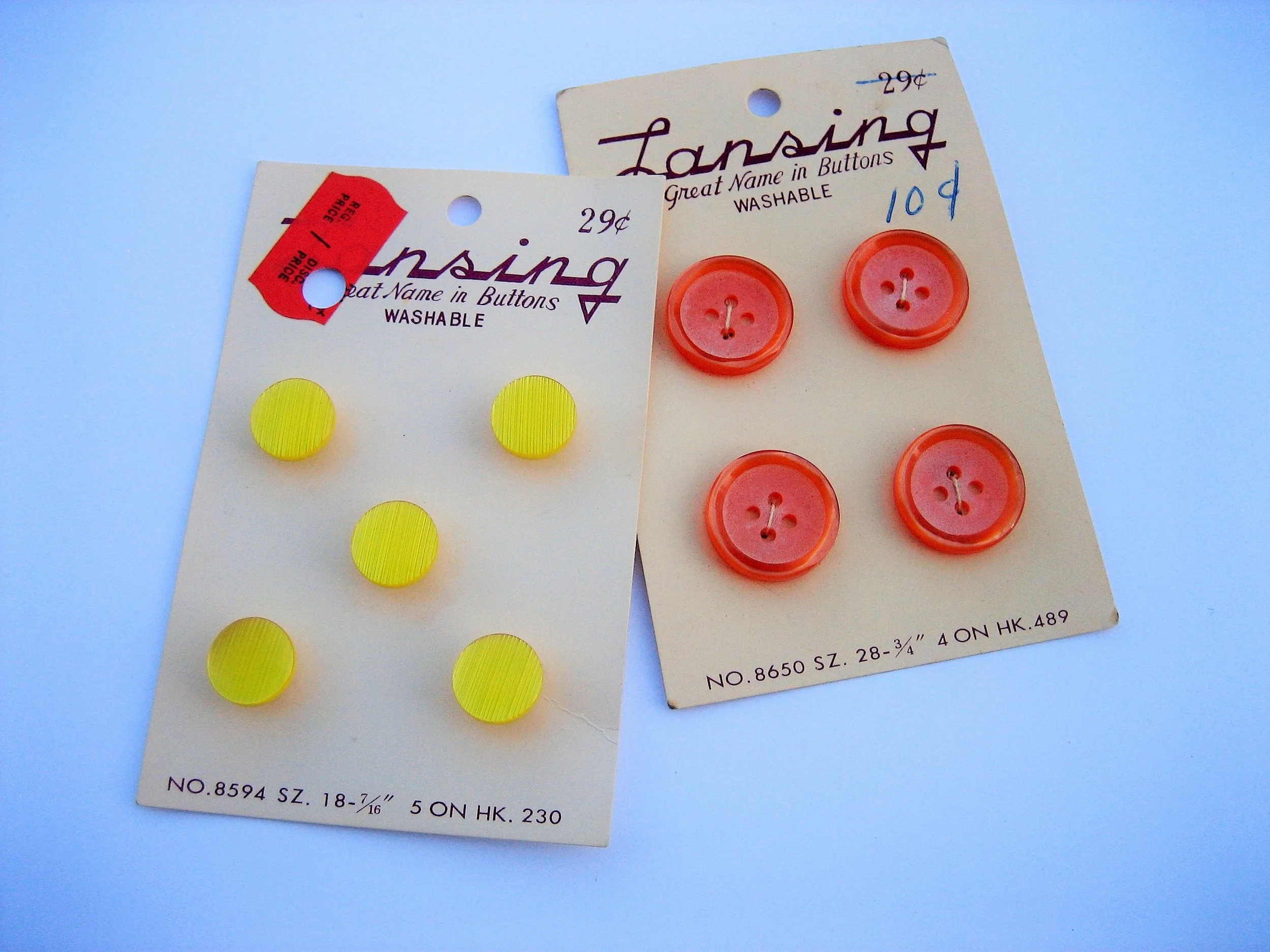 Bright Yellow & Orange Washable Plastics