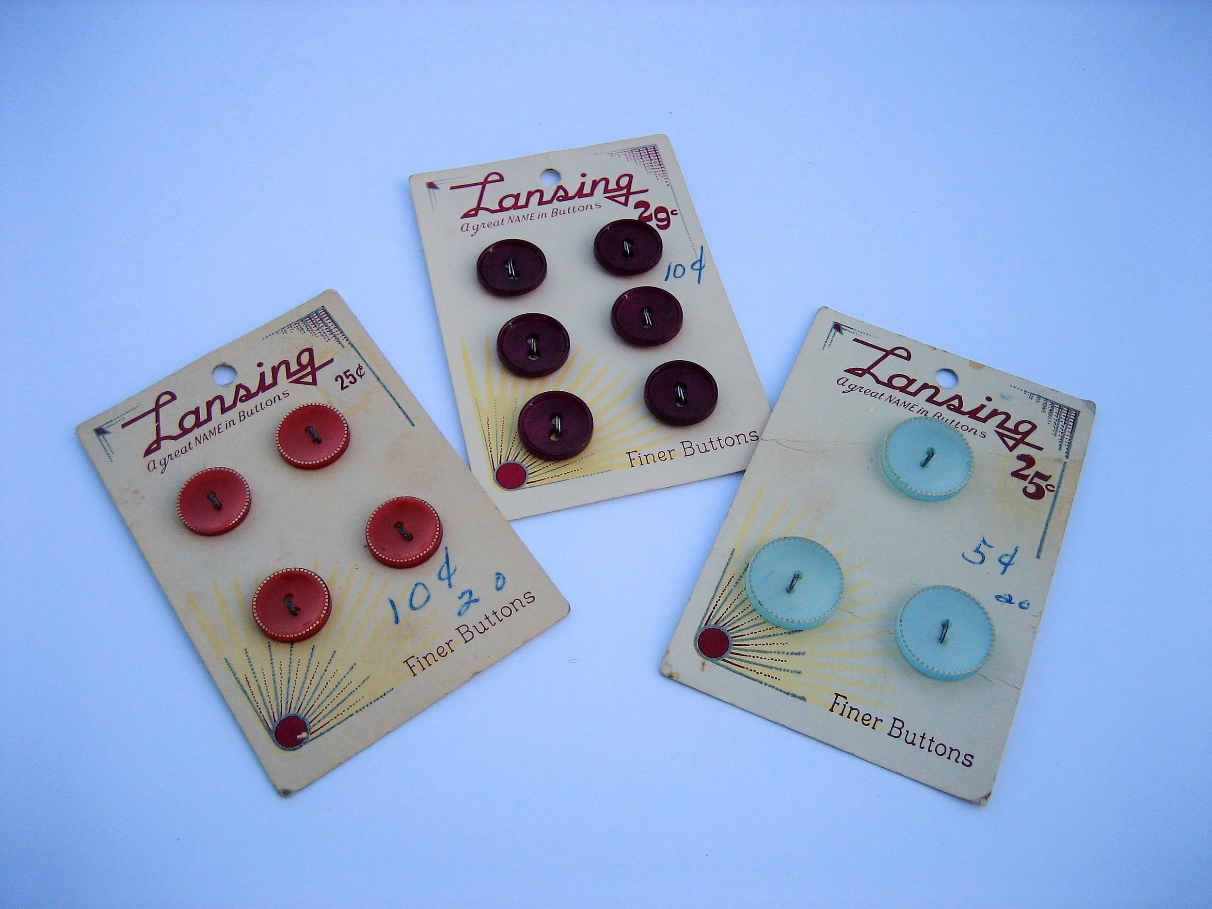 Finer Red and Blue 2-Hole Buttons