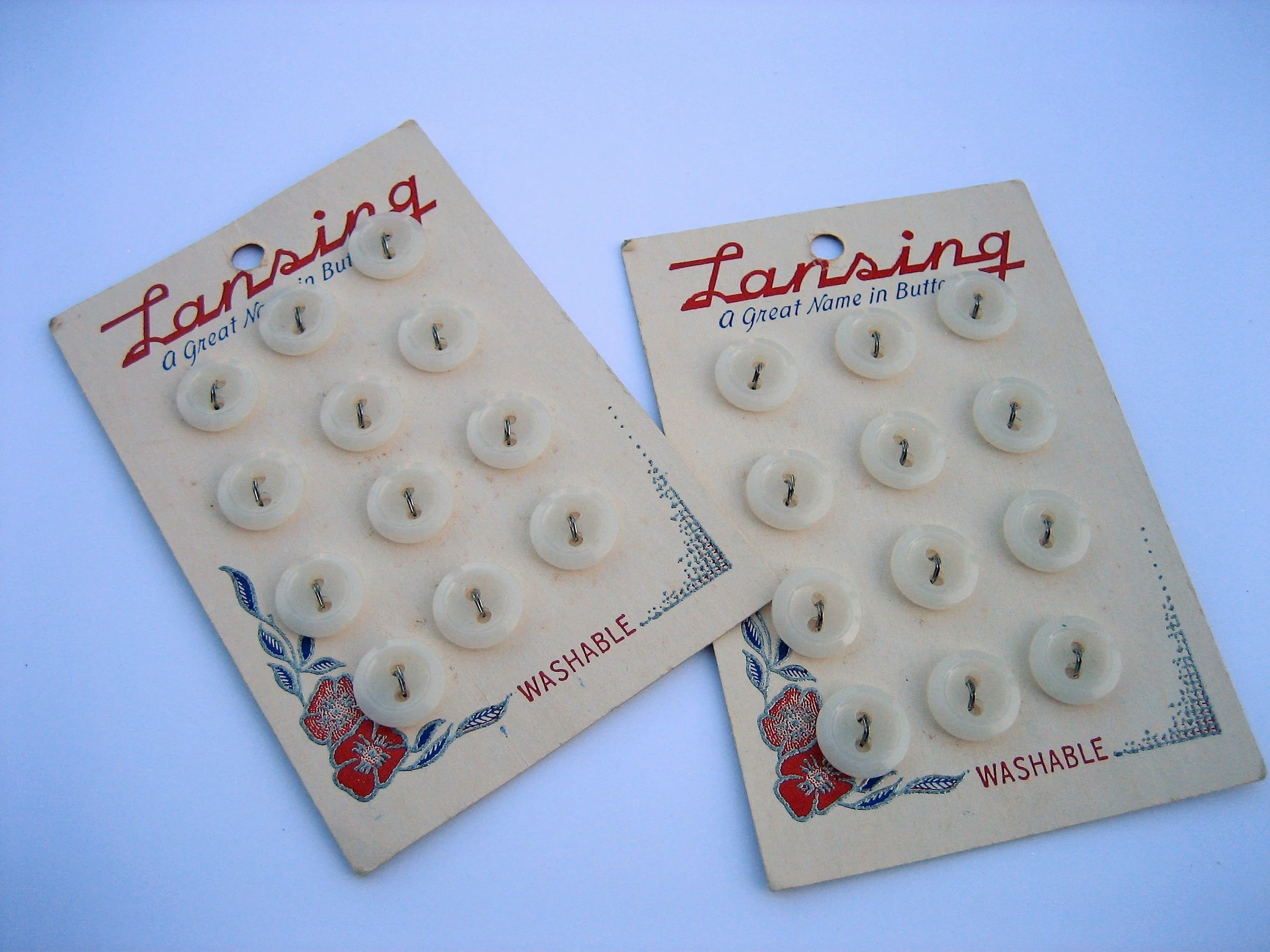 2 Dozen White Plastic Buttons