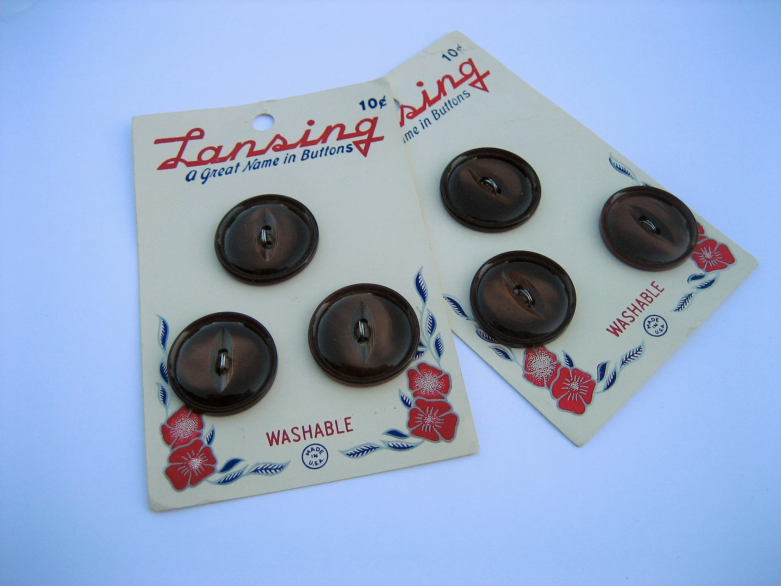 Faux Brown Mother-of-Pearl 2-Hole Buttons