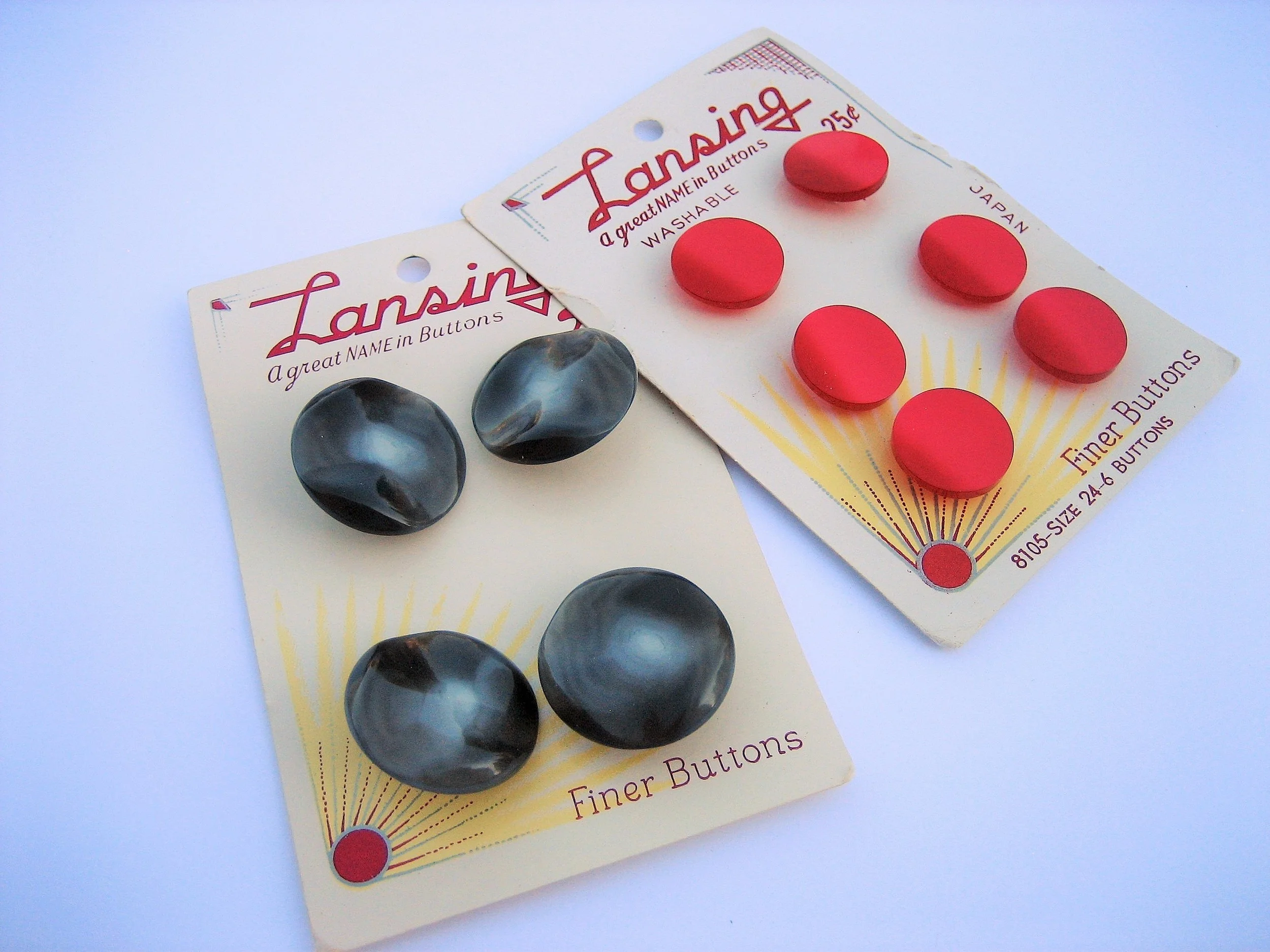 Bright Red & Gray Finer Buttons
