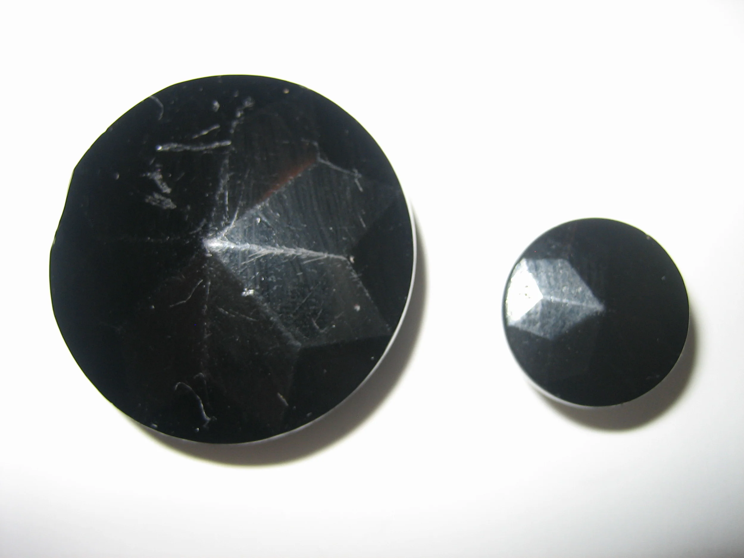 Black Glass Faceted Star Buttons