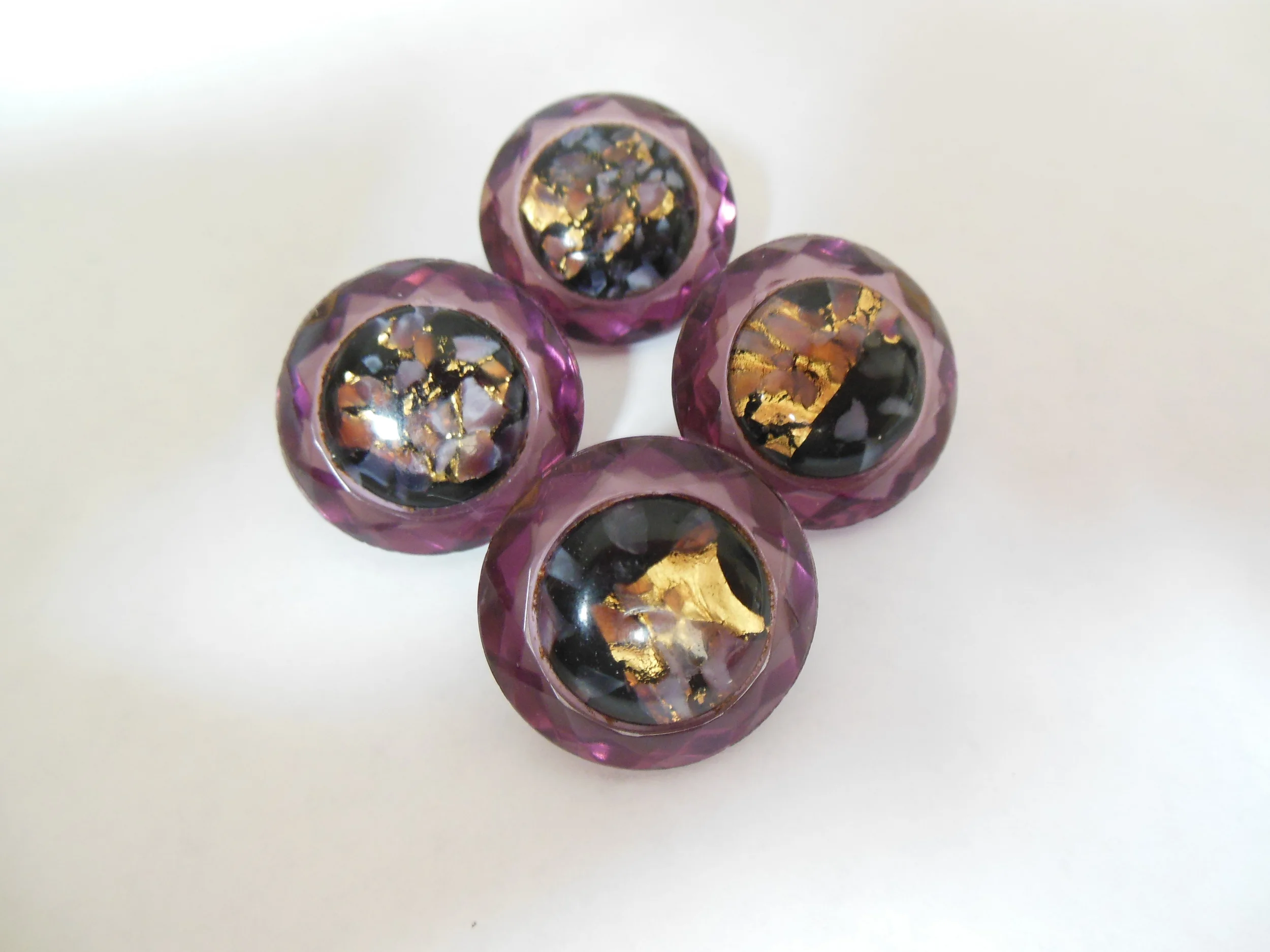 Simply Gorgeous-Cabachon Set in Faceted Purple Glass