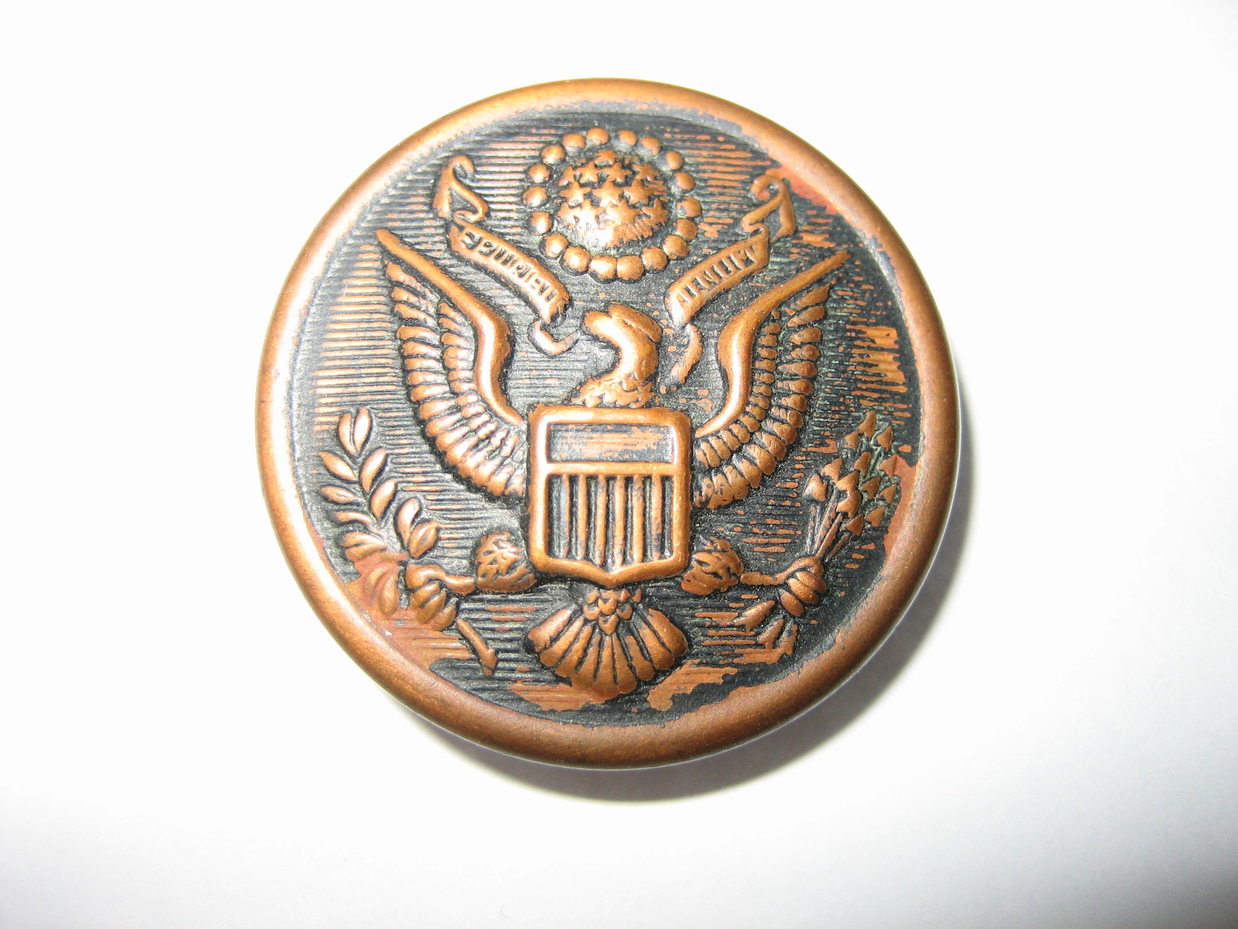 US Army General Services Blackened-Copper Button-2 — 183 Vintage Buttons