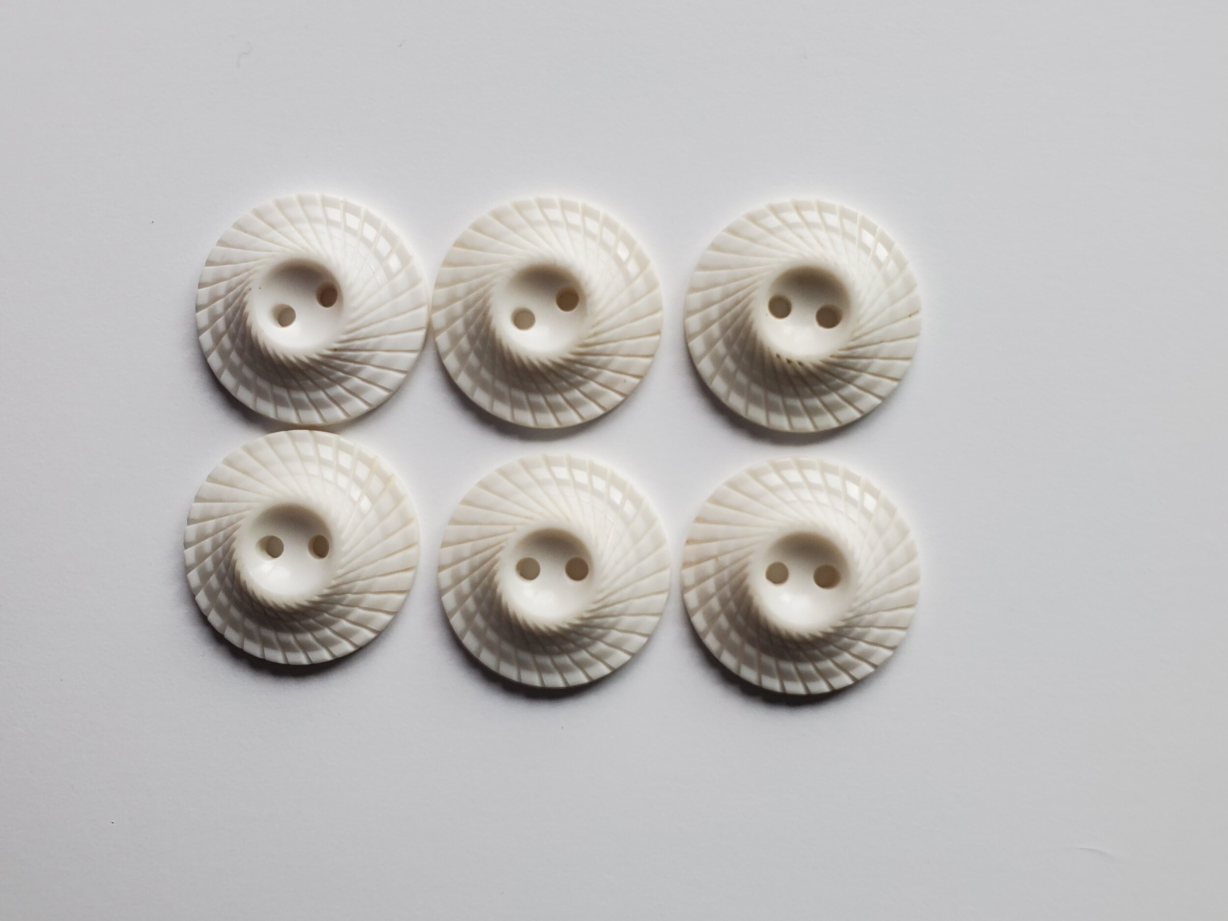 White Volcanos - 3/4" - Vintage - Set of 6