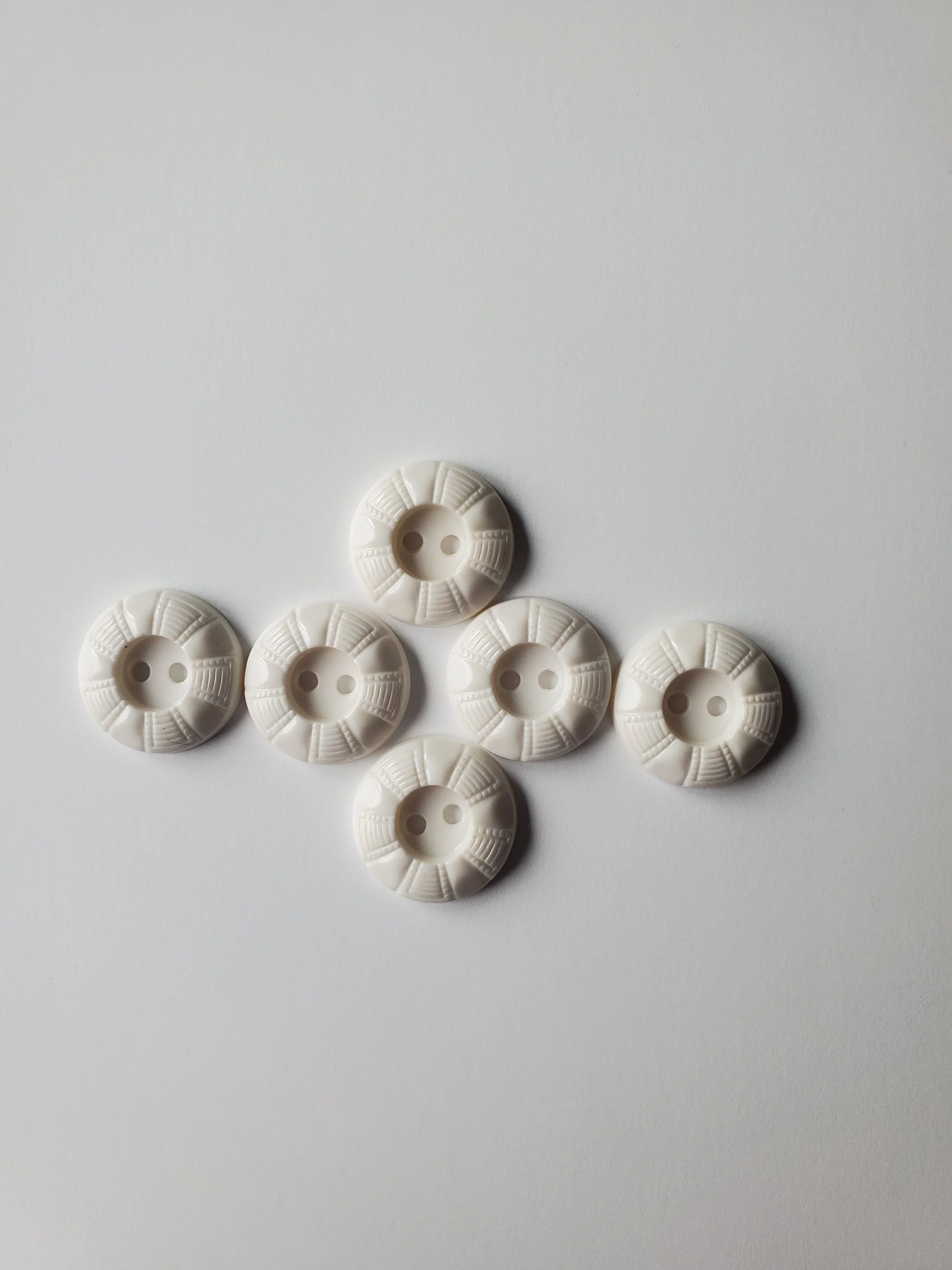 Nautical in White - 5/8" - Vintage - Set of 6