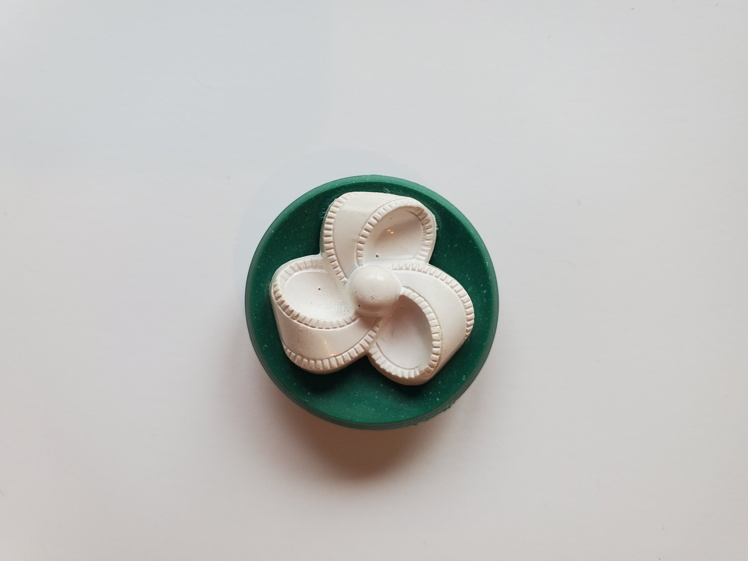 Green and White Swirl - 1 inch 