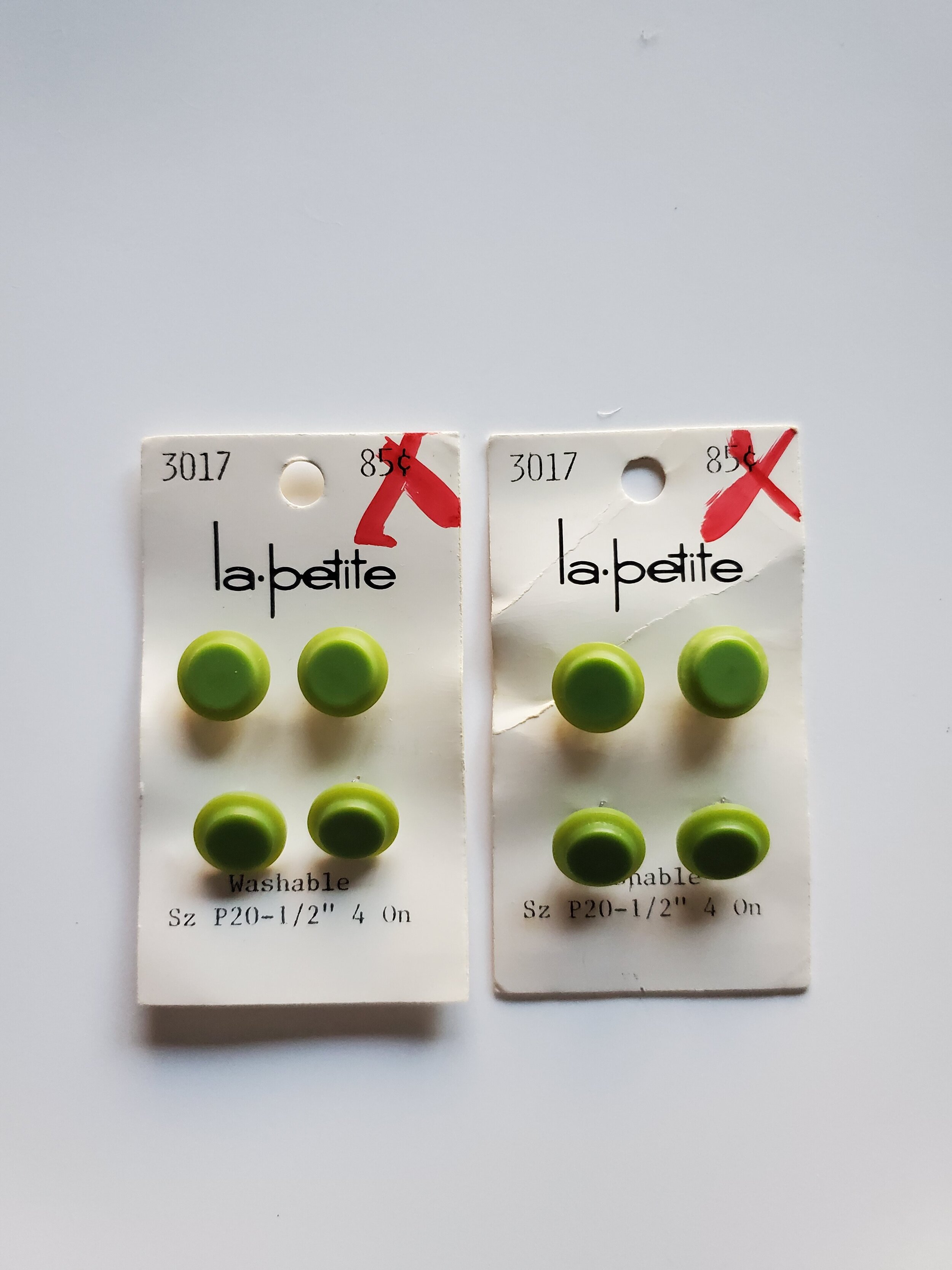Lime Green Carded Buttons