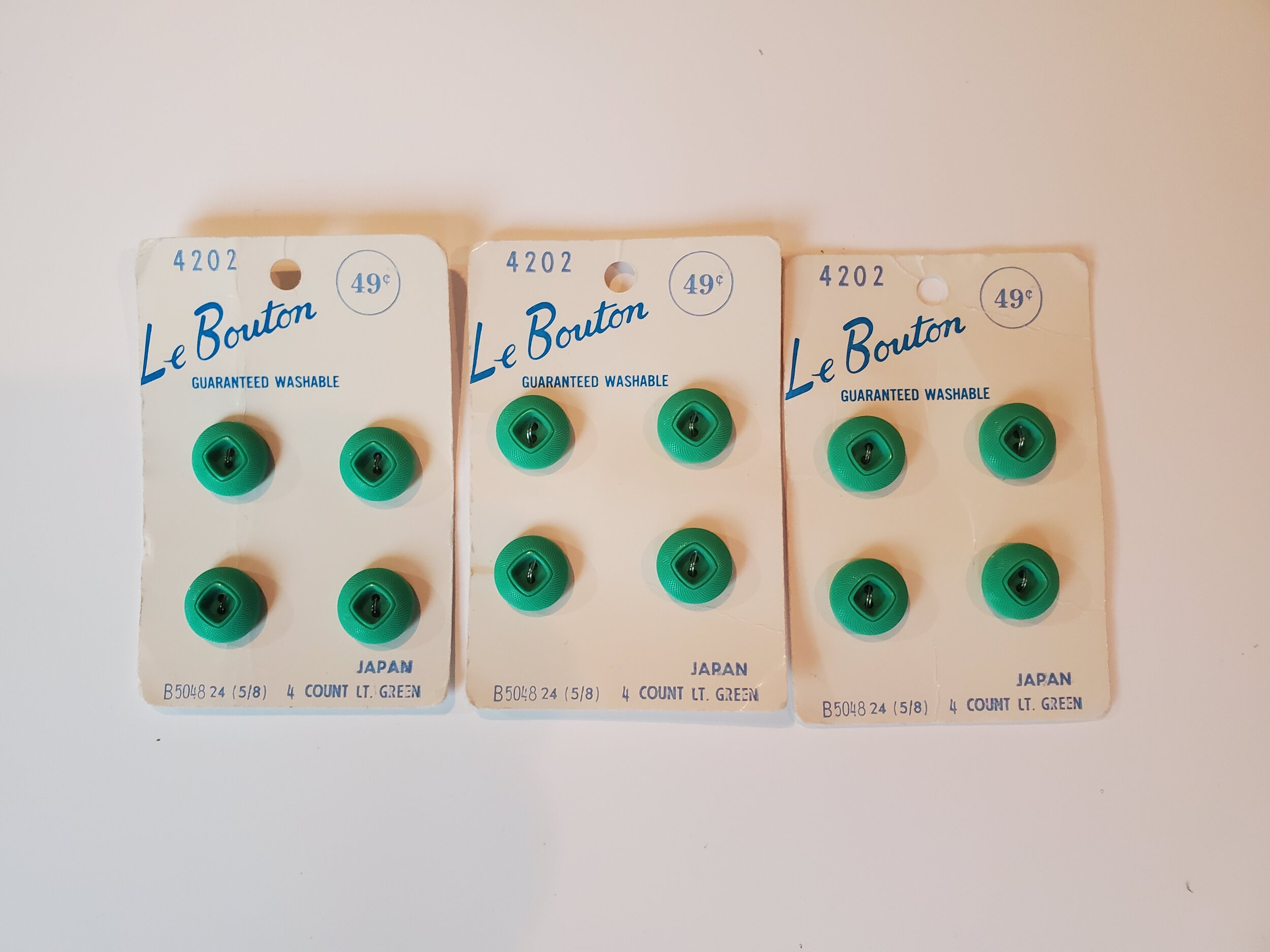 Green  Sportswear - Three Cards of Four - 9/16 inch