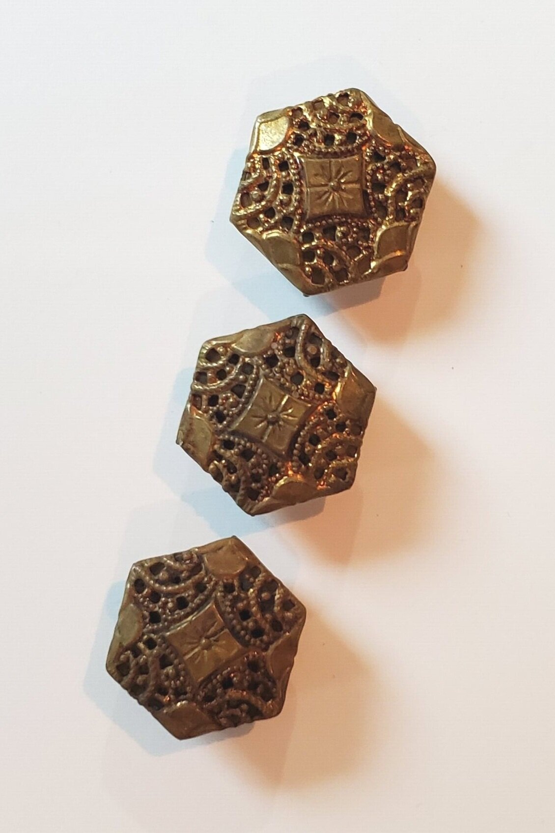 Gold Mirror Back Trio- Set of Three - 5/8 inch