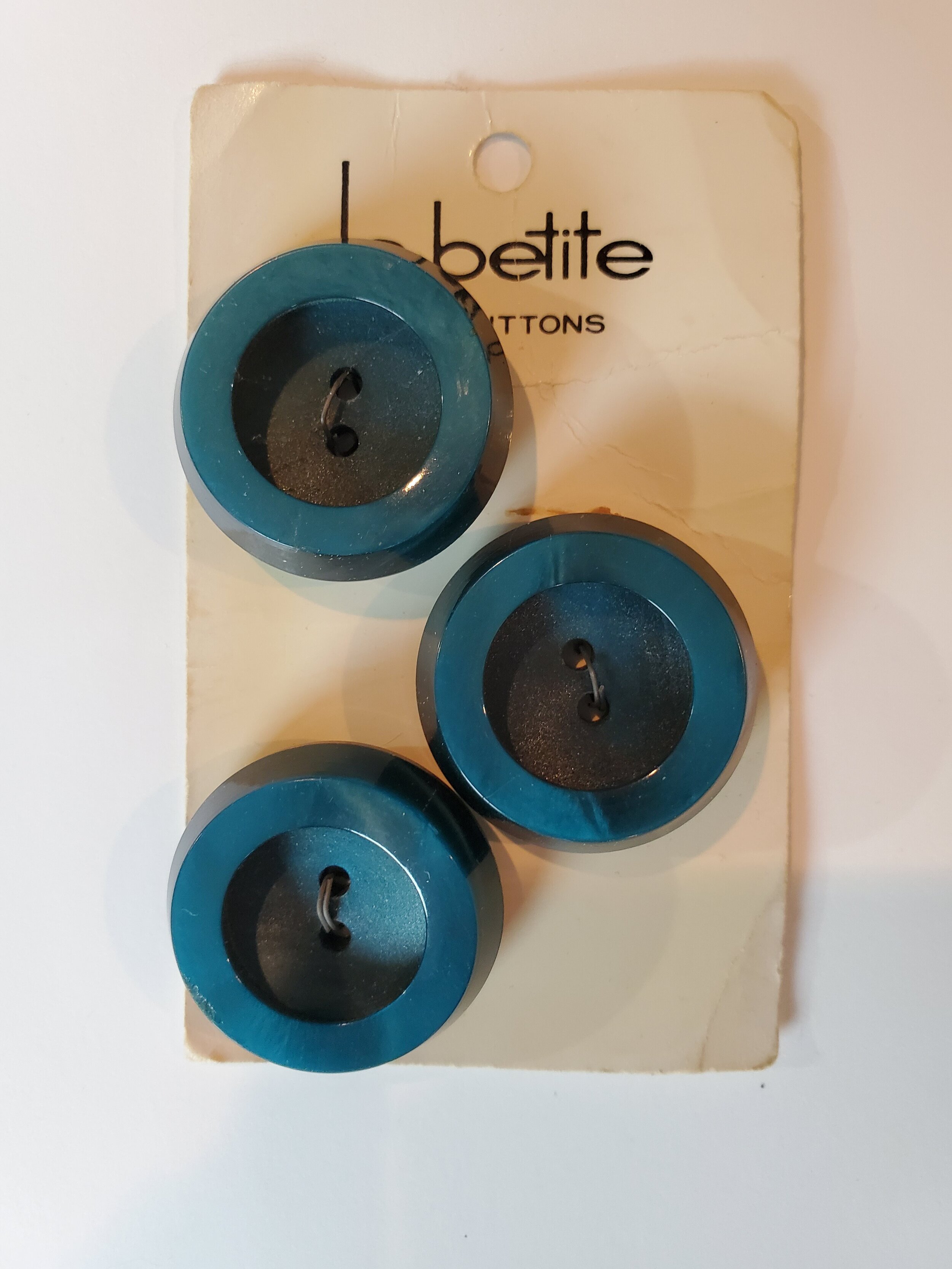 Deep Turquoise Trio - Carded Set of Three - 1 inch