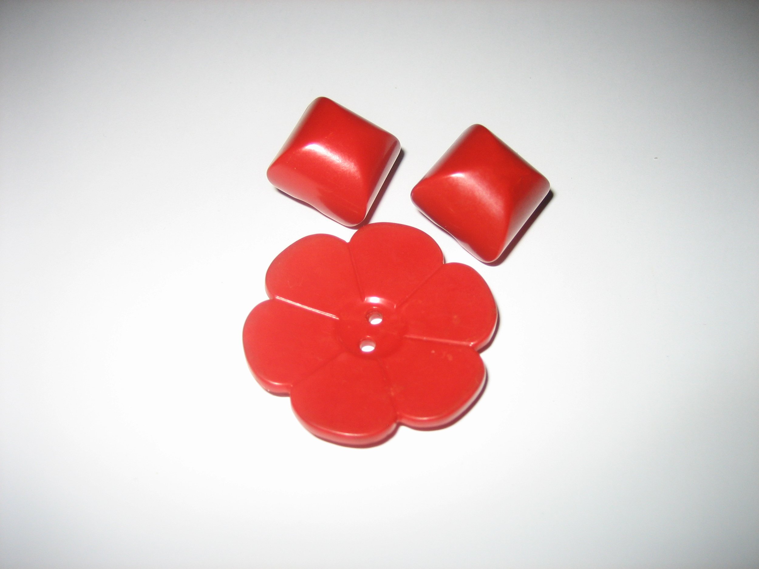 Red Bloom and Rounded Squares