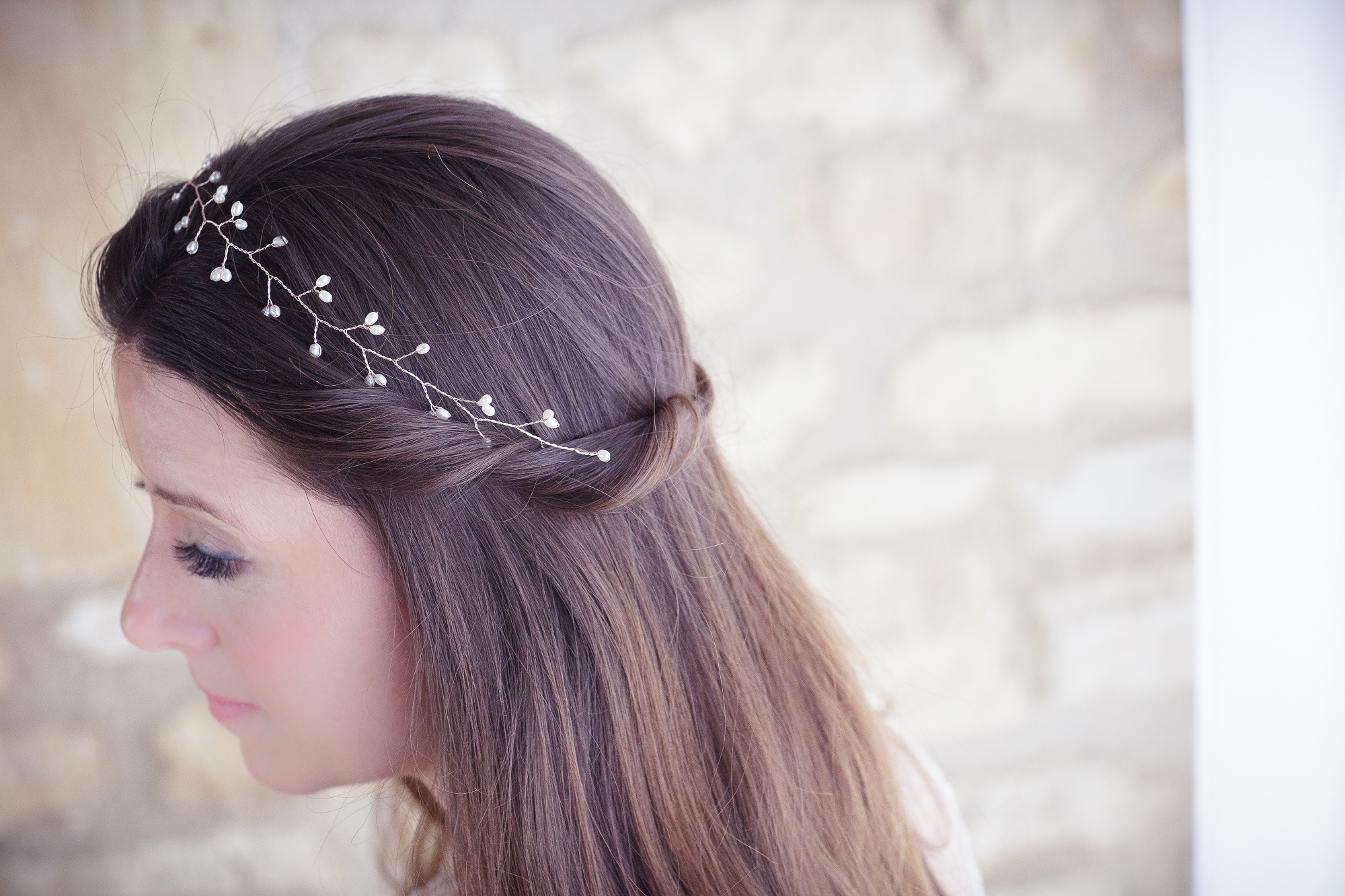 Mini Hair Vine Pearl and bead bridal hair vine - Simple and dainty bead and  main image 3