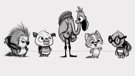 Gritty Kitty (second from right) and his friends!