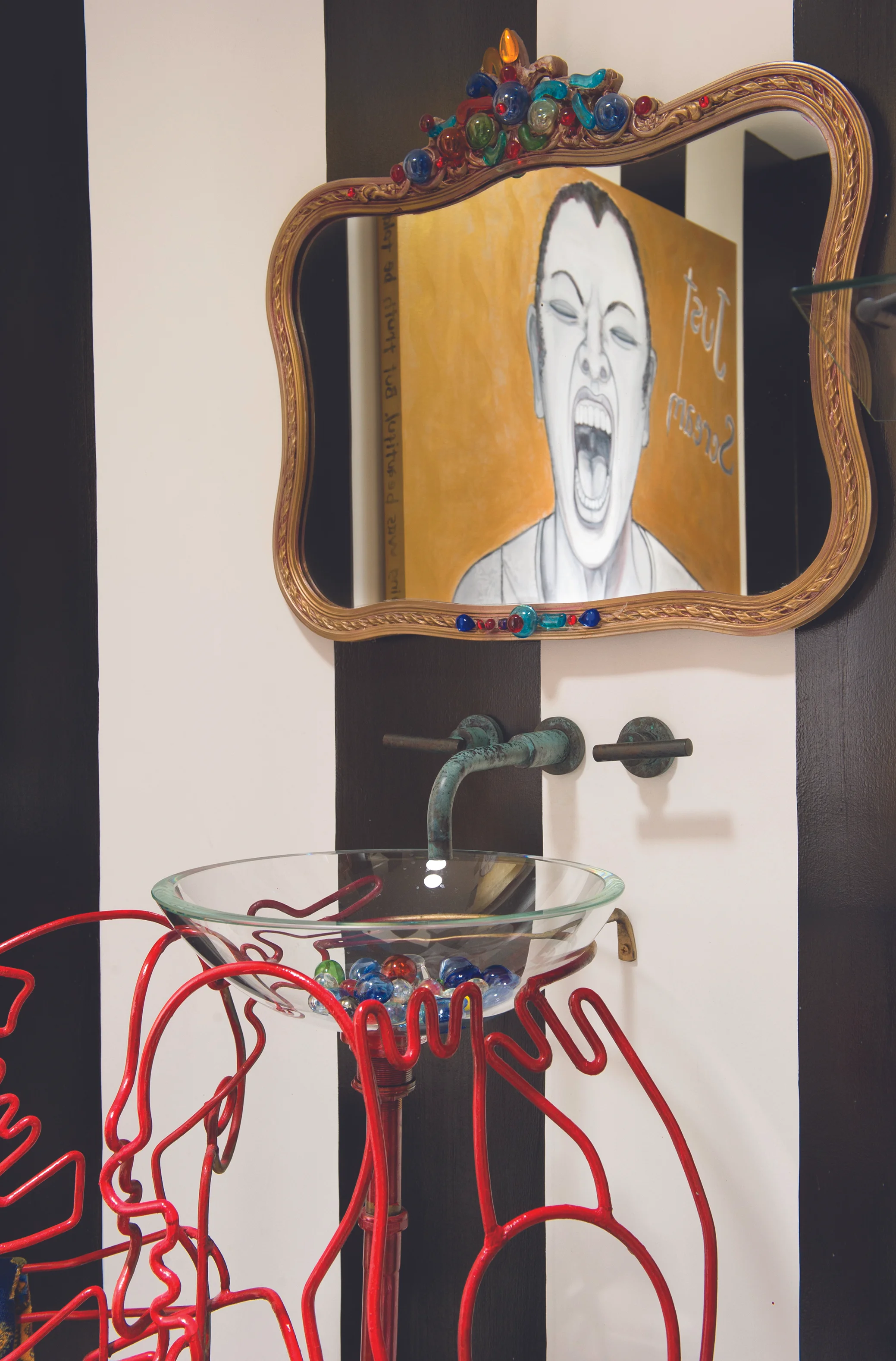 Guest Bathroom with "Just Scream"