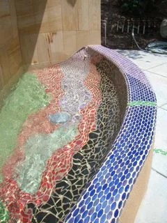 Mosaic Water Fountain - with Water