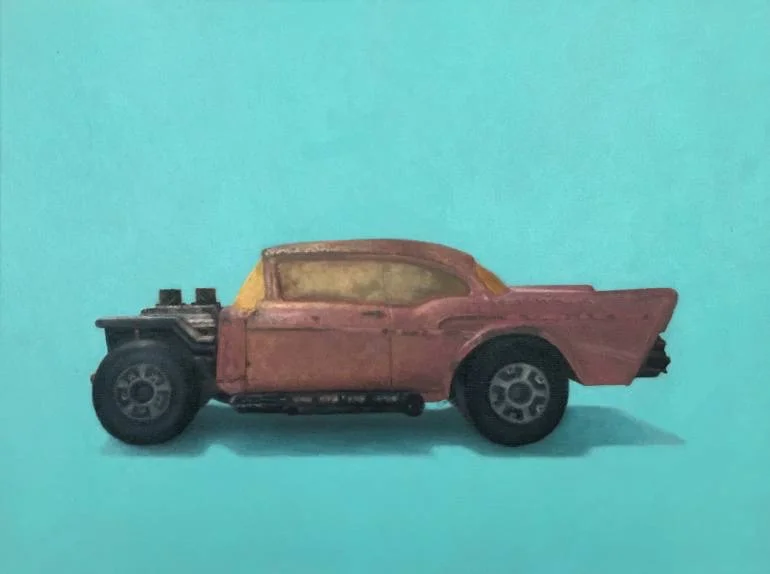 57 Chevy Matchbox Car Oil on Canvas 18" x 24" 2016 price available upon request